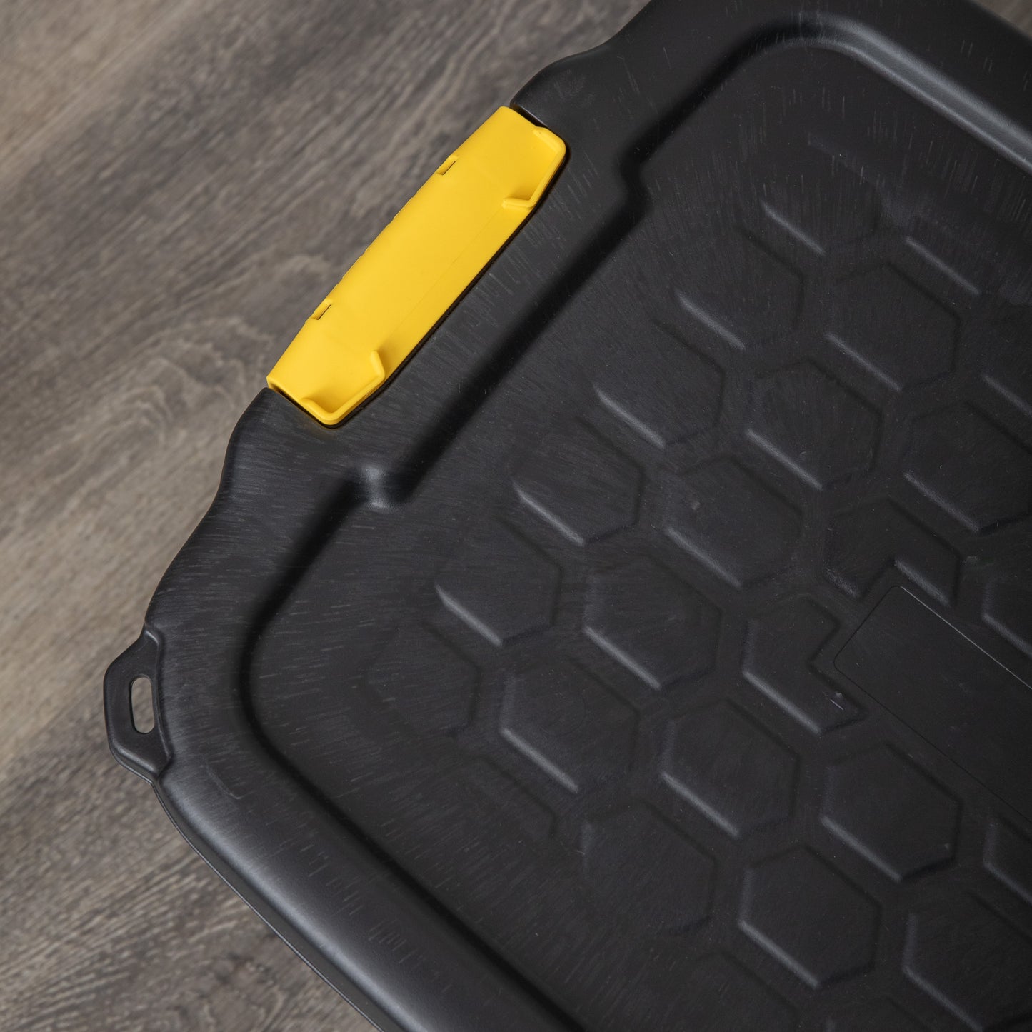 4 x 42L Heavy Duty Storage Tubs Sturdy, Lockable, Stackable and Nestable Design Storage Chests with Clips in Black