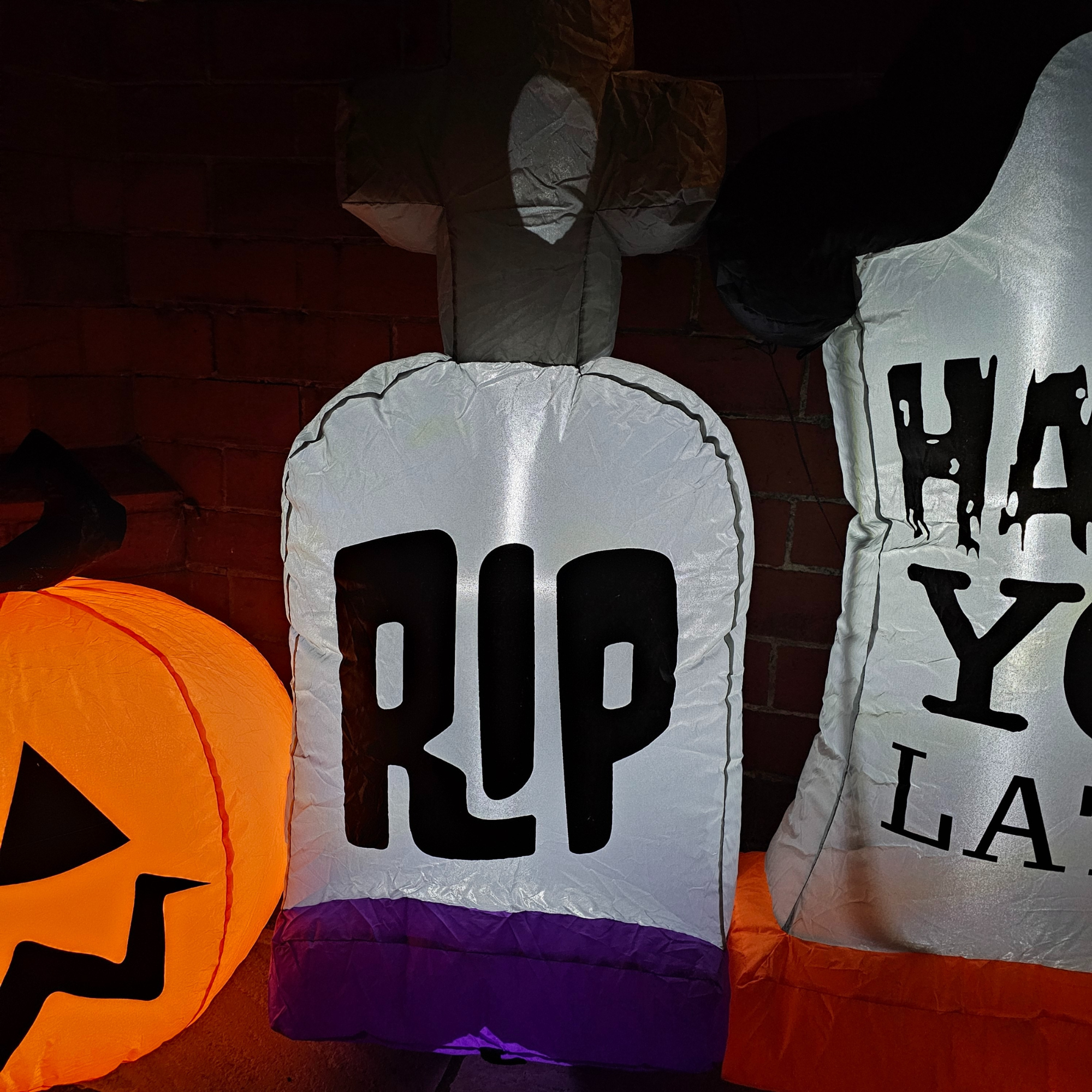 2.2m Wide LED Inflatable Halloween Gravestones & Ghost Decorations