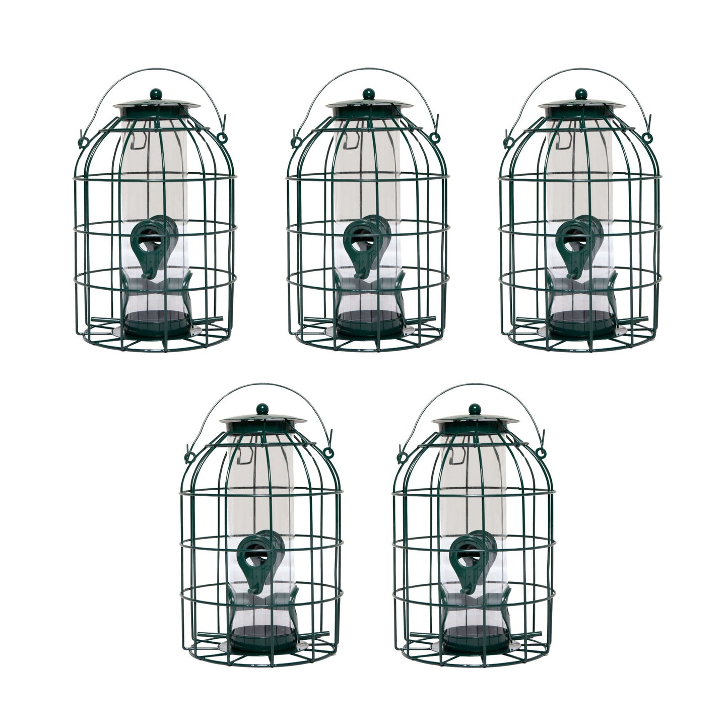 Pack of 5 Wild Bird Seed Feeder Cage with Squirrel Guard