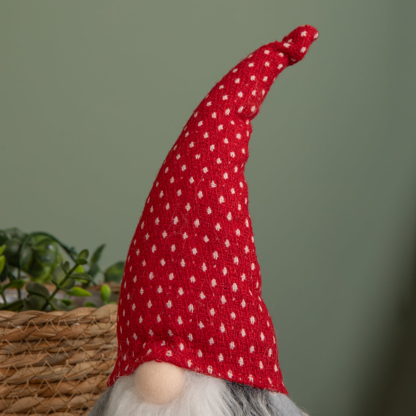 34cm Festive Gonk Cuddly Santa Indoor Christmas Plush Decoration in Spotty Hat