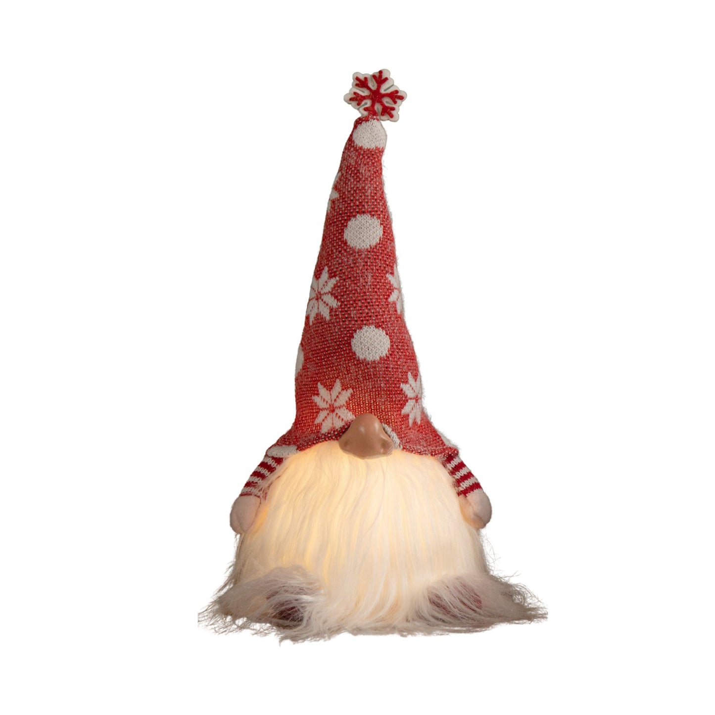 30cm Battery Operated Light up Christmas Standing Gonk Decoration in Red