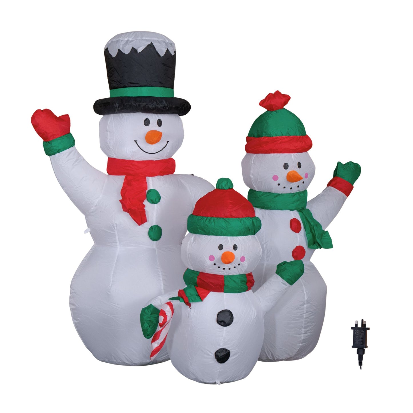 1.5m Light up Christmas Inflatable Snowman Family with 12 White LEDs