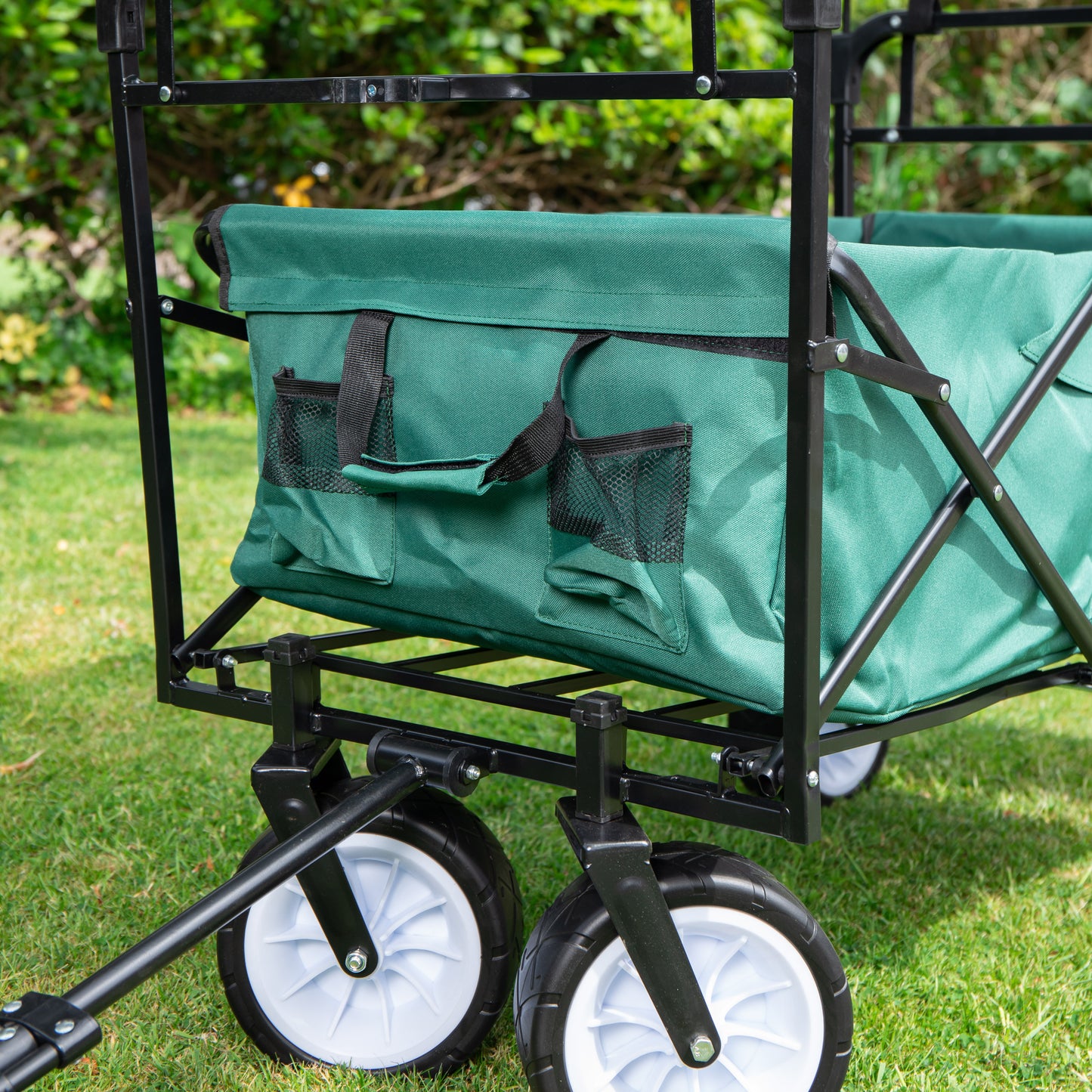 Folding Festival Camping Storage Trolley with Canopy & Waterproof Cover 100Kg capacity