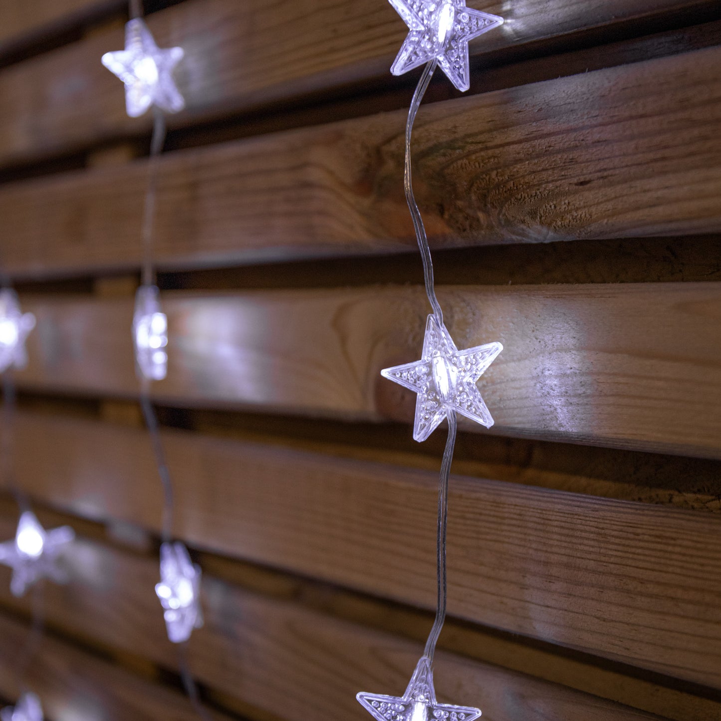 1.2 x 1.2m Light up Christmas Star Curtain Lights with 108 White LEDs