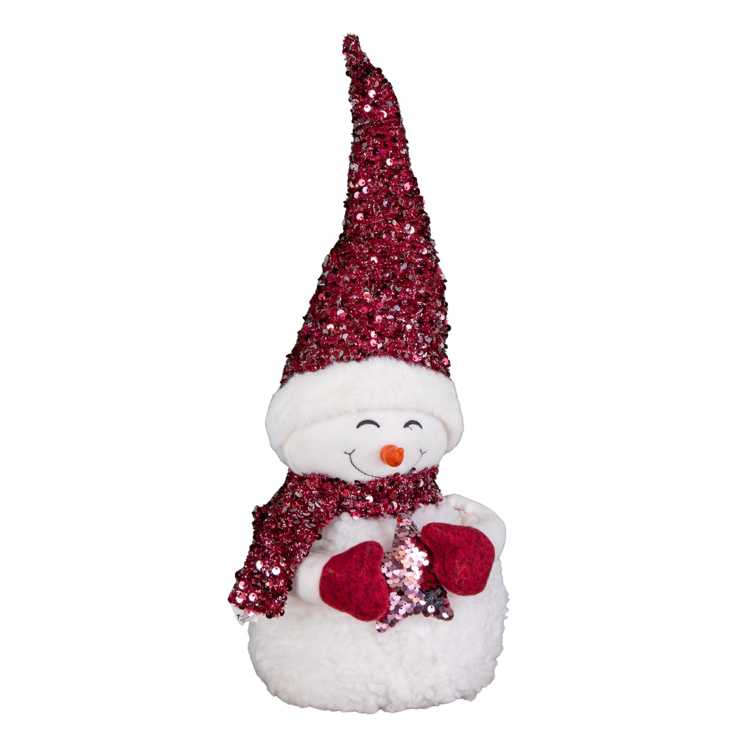 50cm Large Soft Fabric Sitting Snow Girl Christmas Decoration