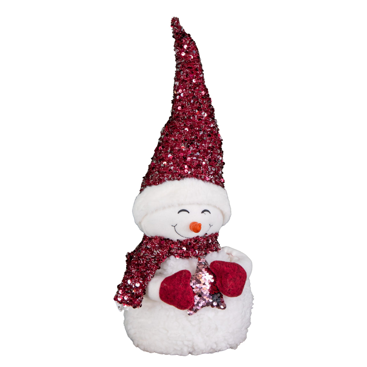 50cm Large Soft Fabric Sitting Snow Girl Christmas Decoration