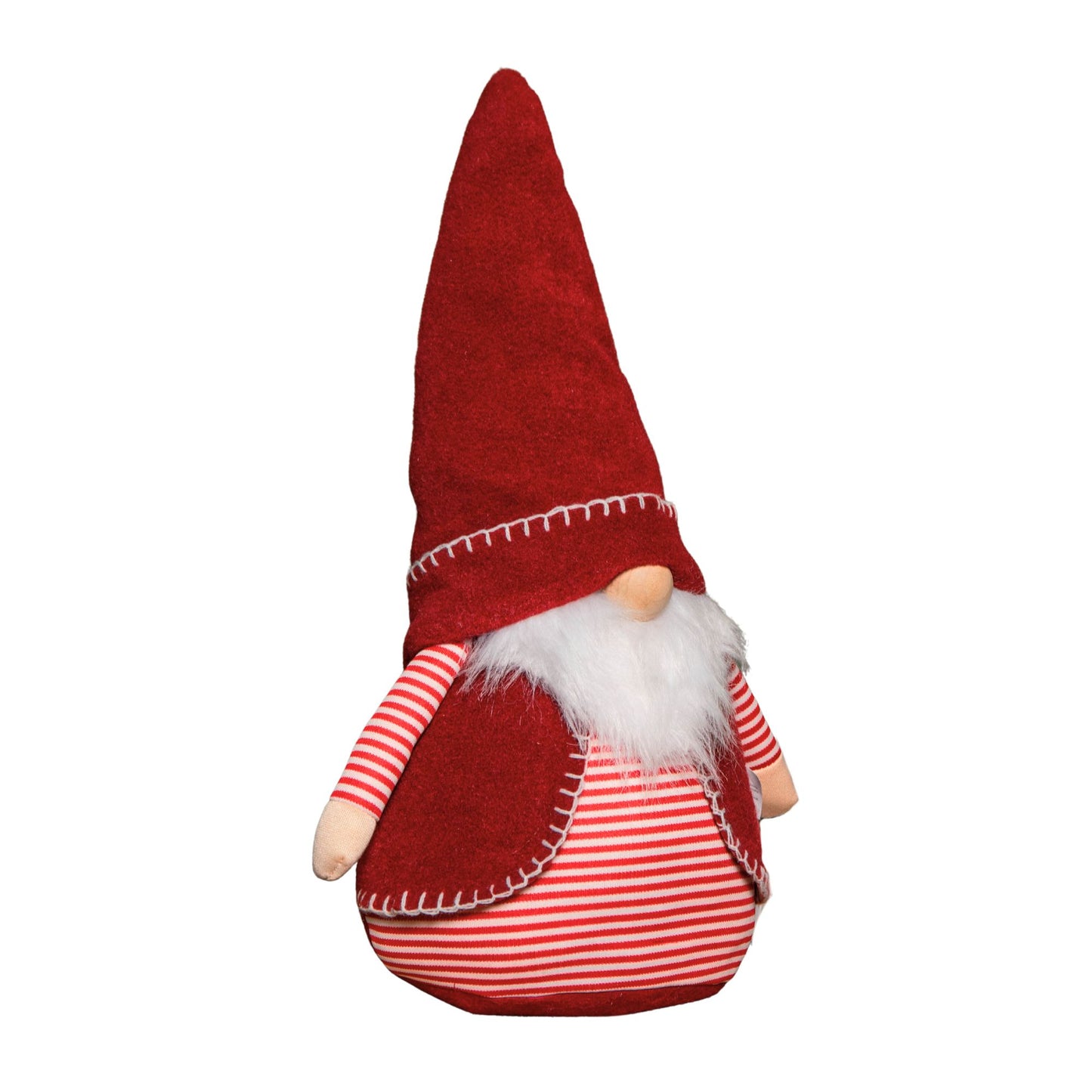 45cm Red and White Stripe Sitting Christmas Gonk Decoration