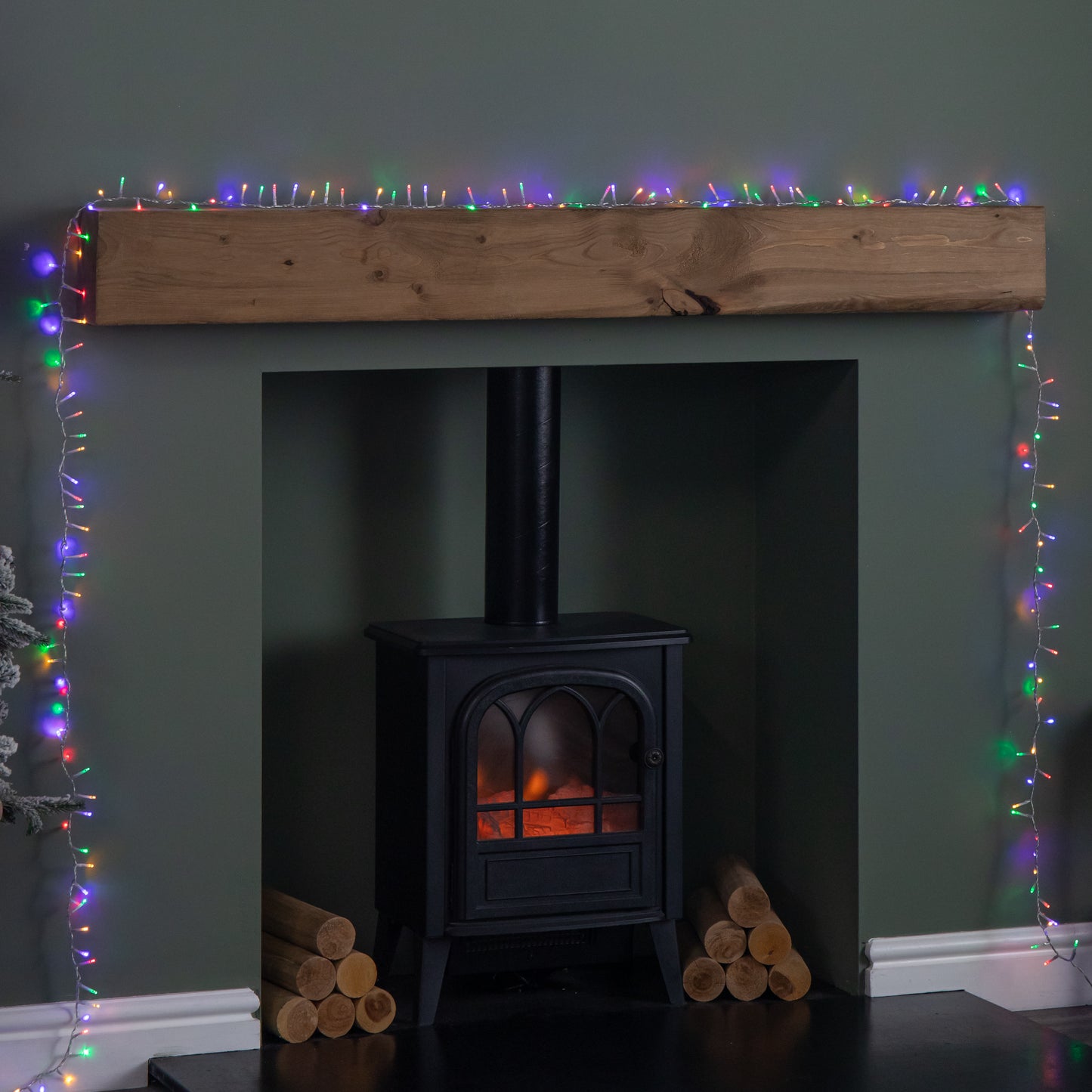 18.7m 750 LED TreeBrights Christmas String Lights on Clear Cable with Timer in Multi-Coloured