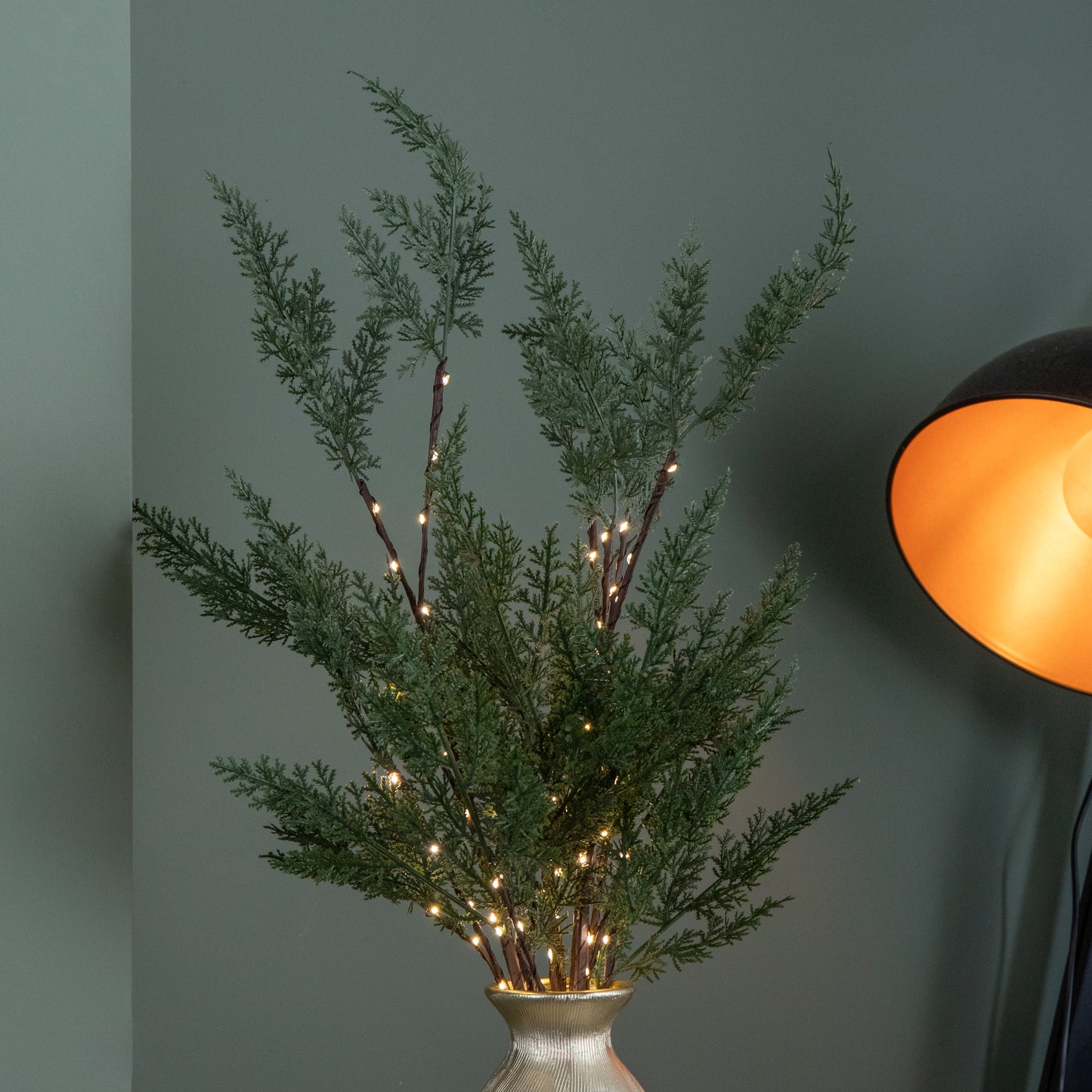 90cm Set of 3 Light up Christmas Fir Twig with 90 Warm White LEDs (Twigs only)