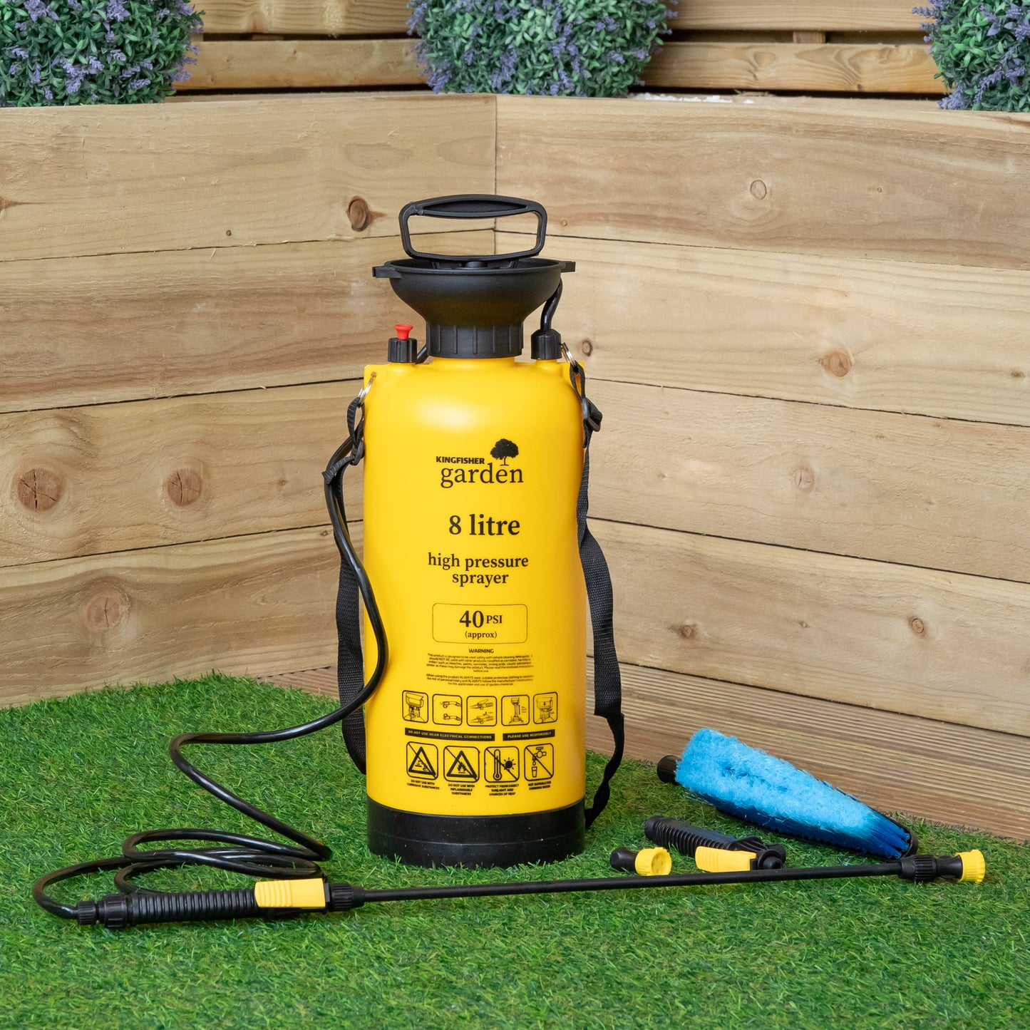 8 Litre Garden Weed Killer Pressure Sprayer with Shoulder Strap