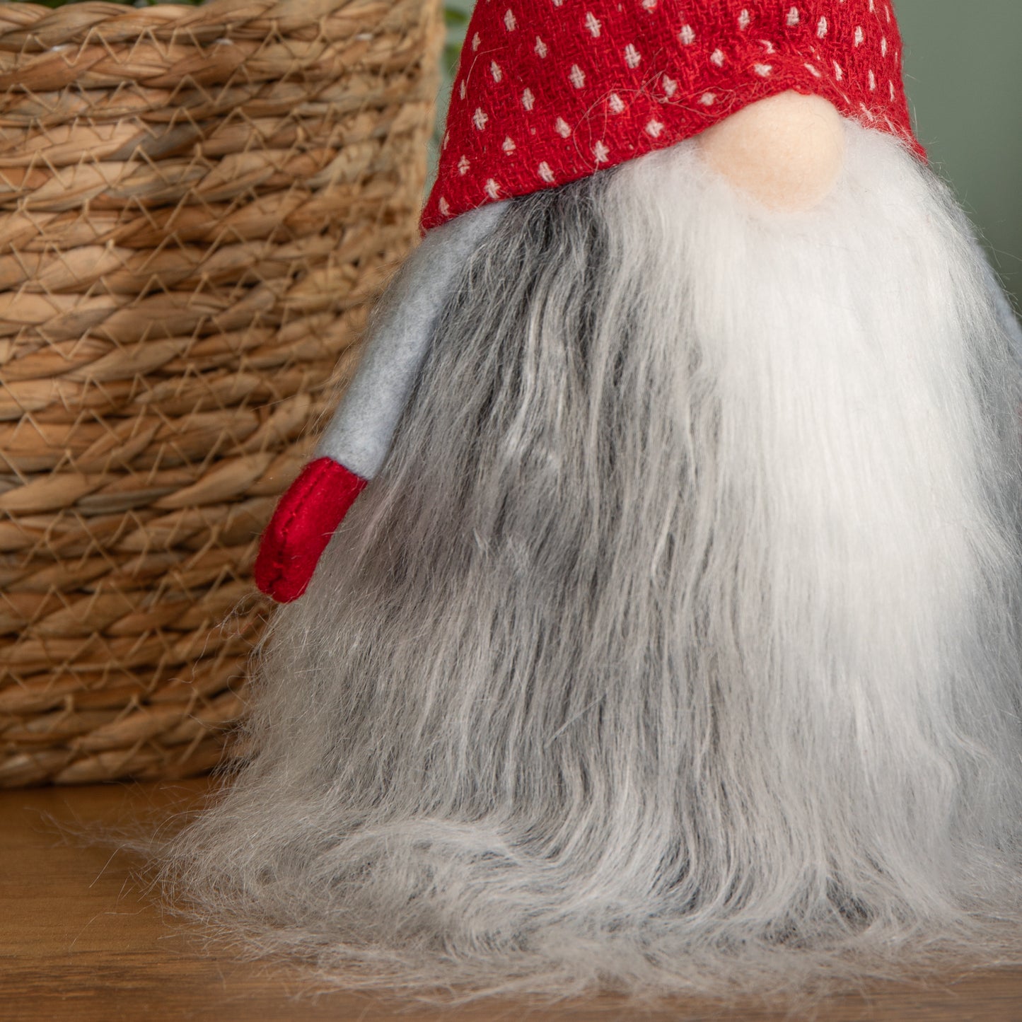 34cm Festive Gonk Cuddly Santa Indoor Christmas Plush Decoration in Spotty Hat