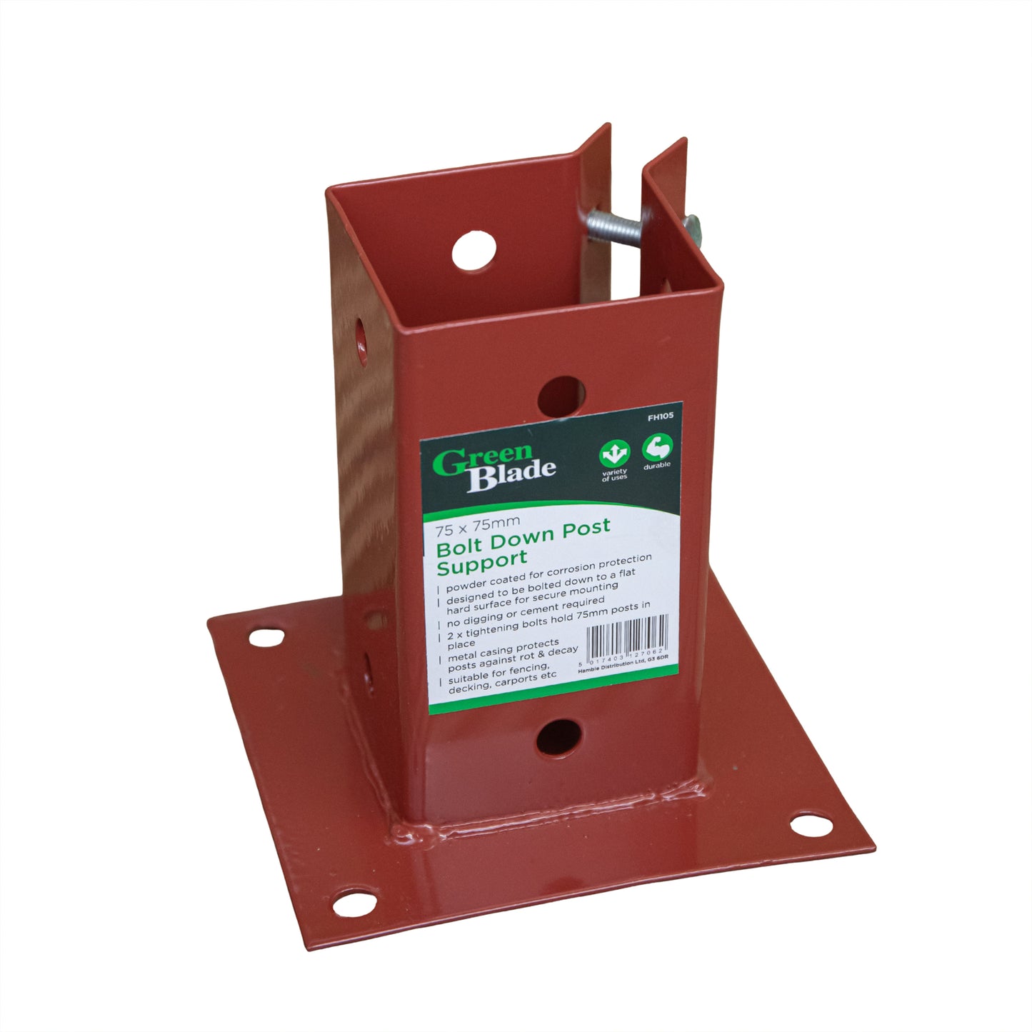 75mm x 75mm (3" x 3") Metal Garden Fence Post Holder / Spike