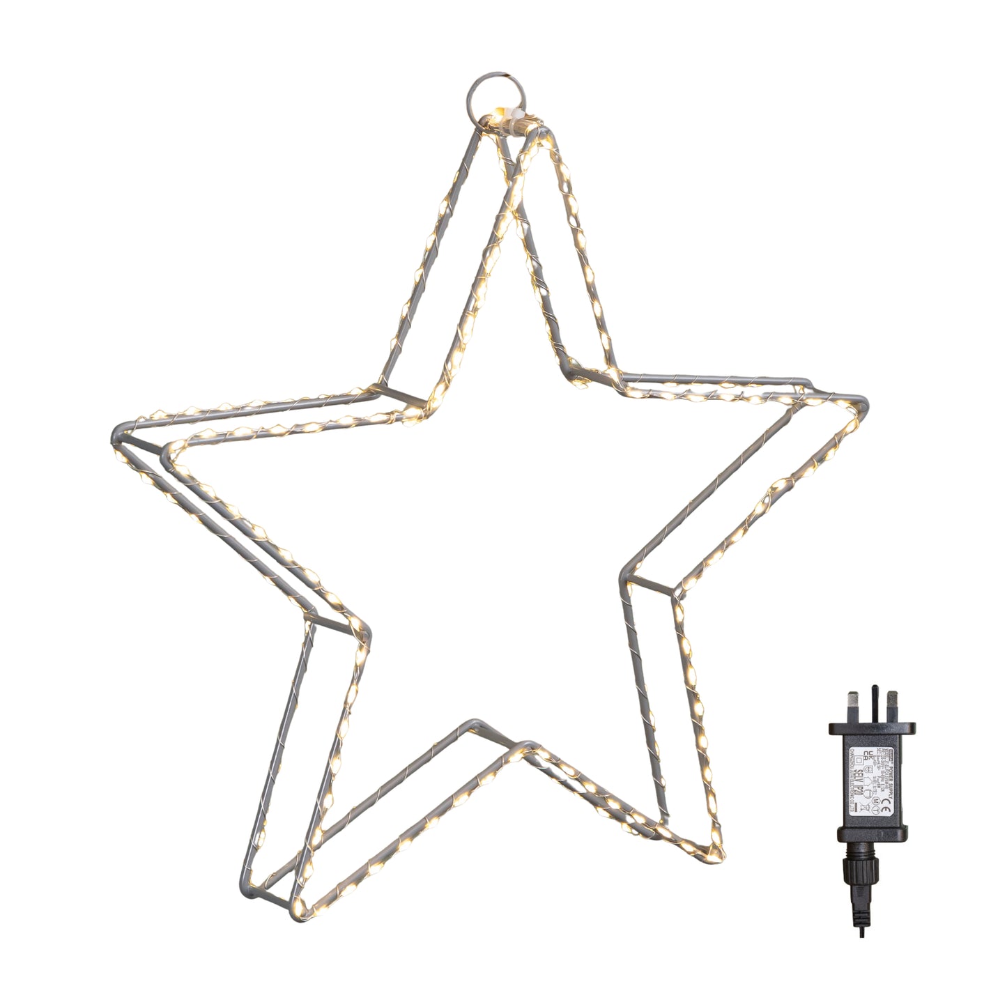 38cm LED Dewdrop Open Star Indoor Outdoor Christmas Decoration in Warm White
