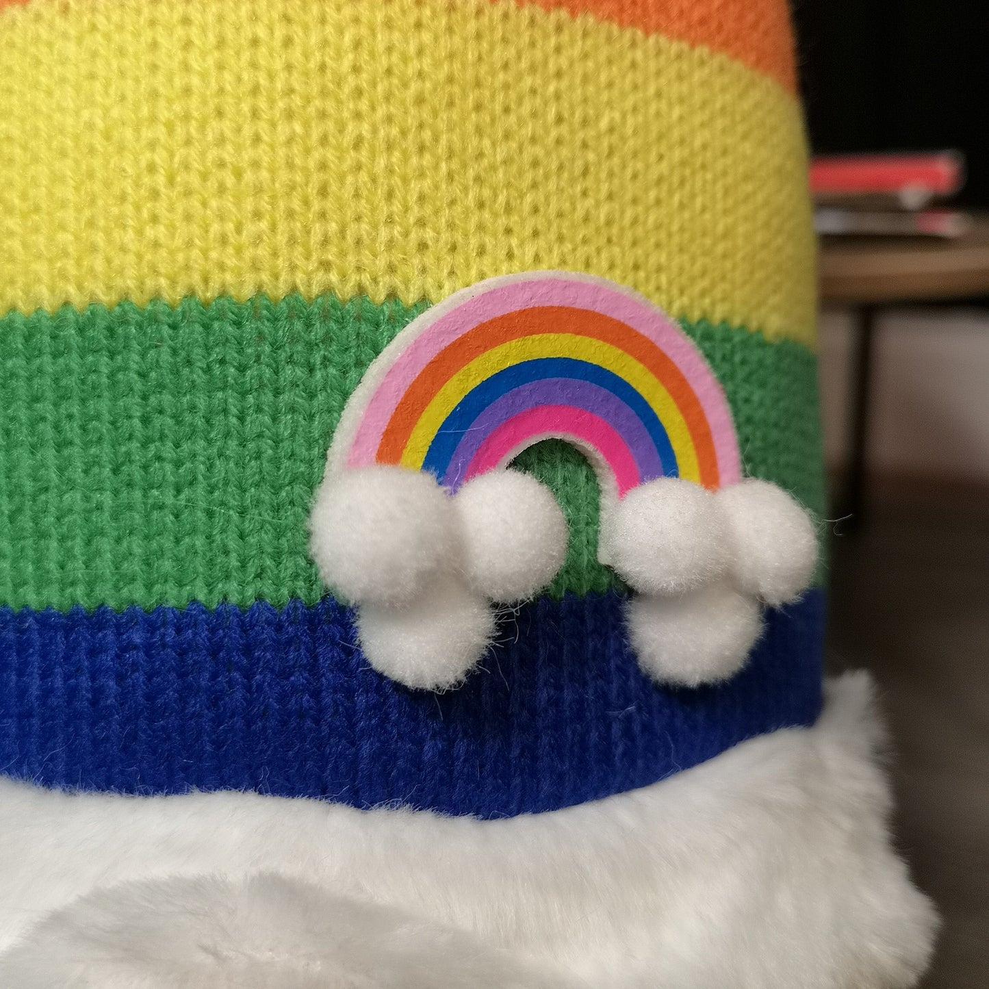 39cm Sitting Plush Rainbow Christmas Gonk Decoration