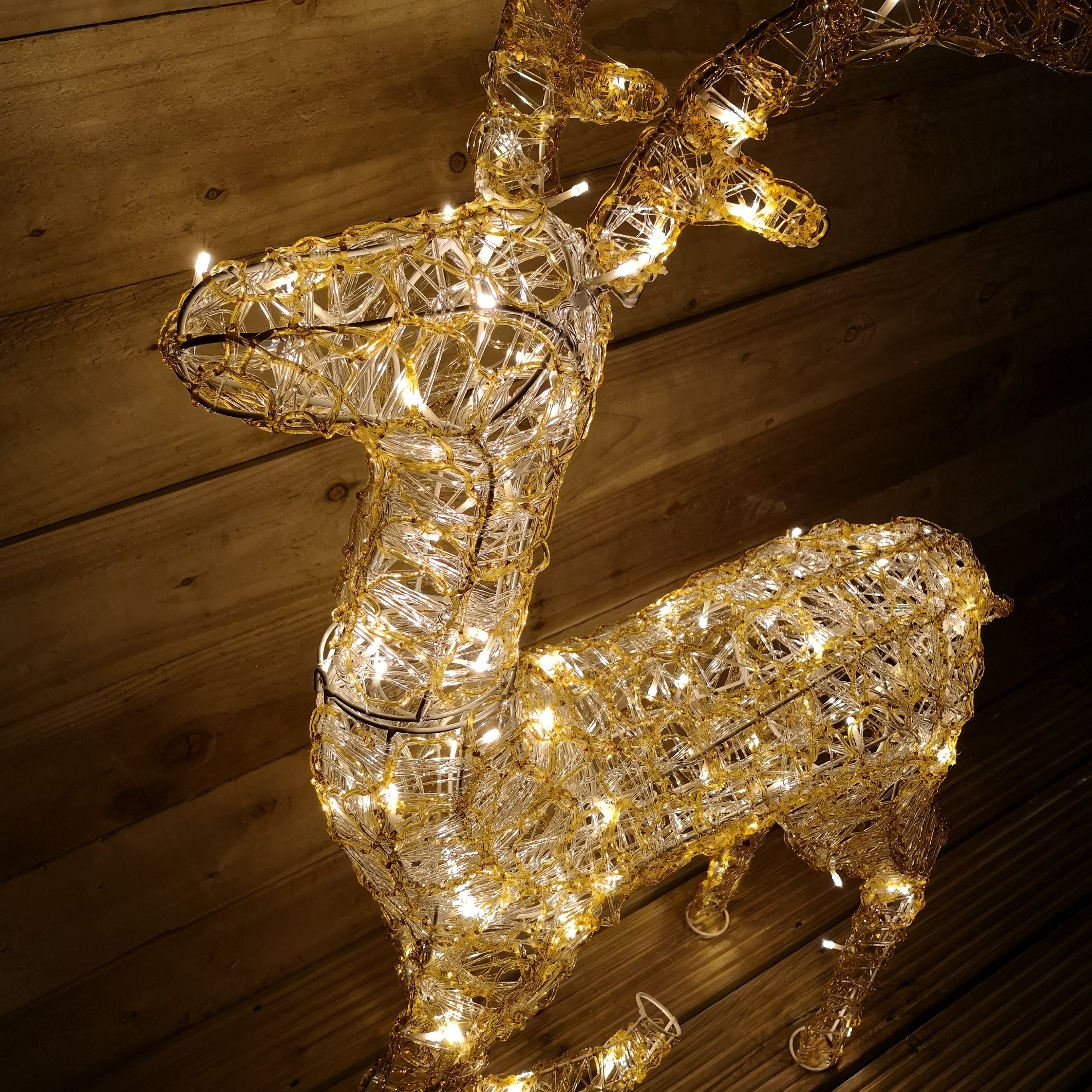1.05m LED Indoor Outdoor Acrylic Standing Reindeer Christmas Decoration in Warm White