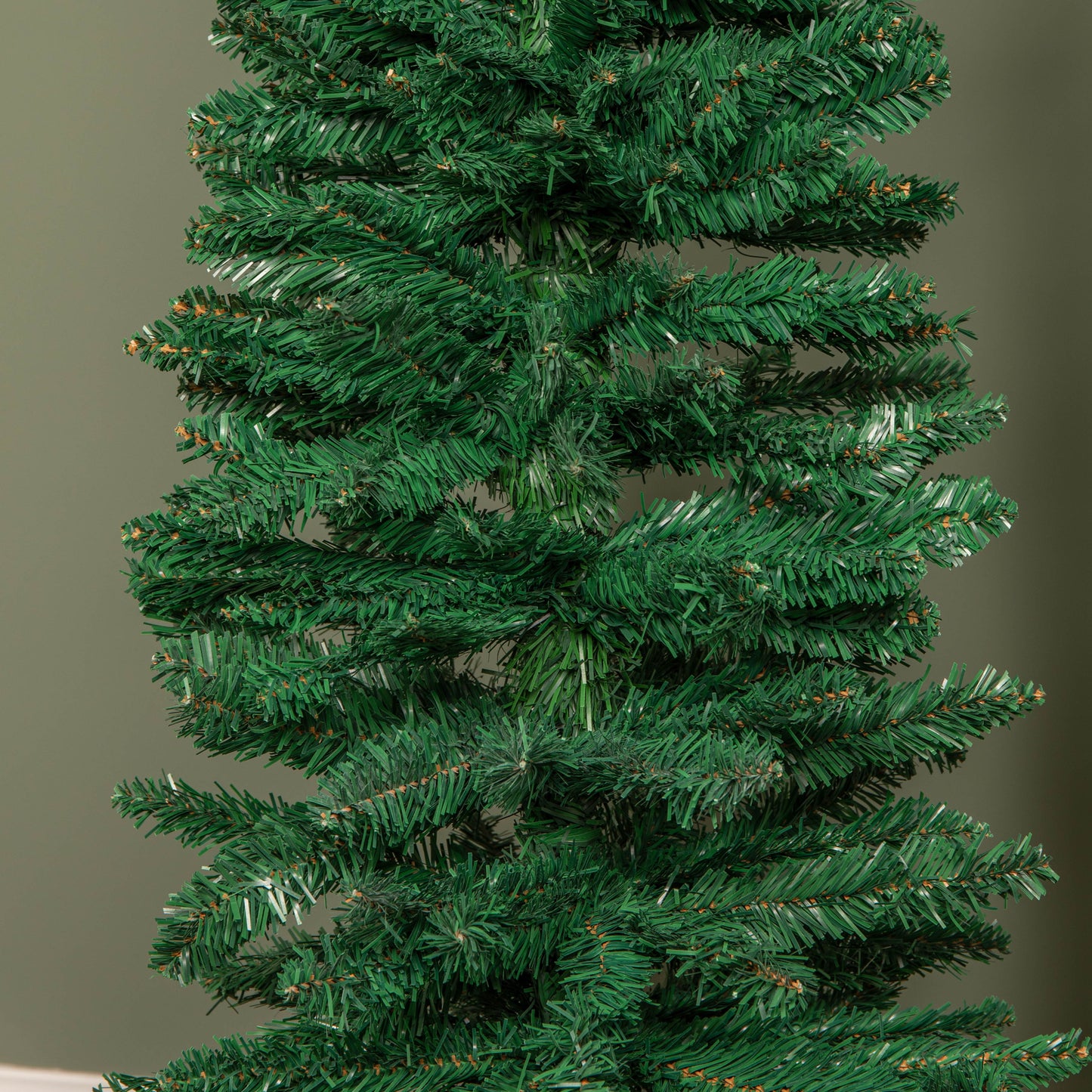 Factory Seconds: 6ft (1.8m) Green Artificial Pencil Christmas Tree With Green Metal Stand and 321 Tips