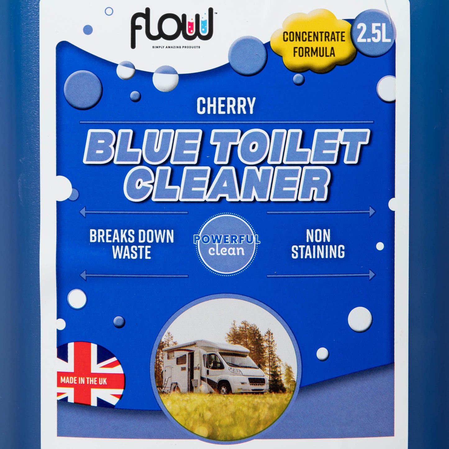 2.5 Litres Cherry Blue Toilet Waste Tank Cleaning Rinse Concentrate Fluid