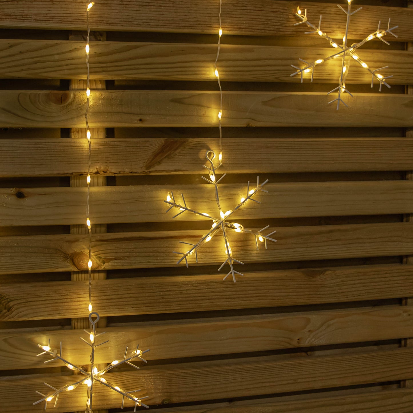 1.2m x 1.2m FlexiBrights Christmas Snowflake Curtain Lights with 267 Warm White LEDs