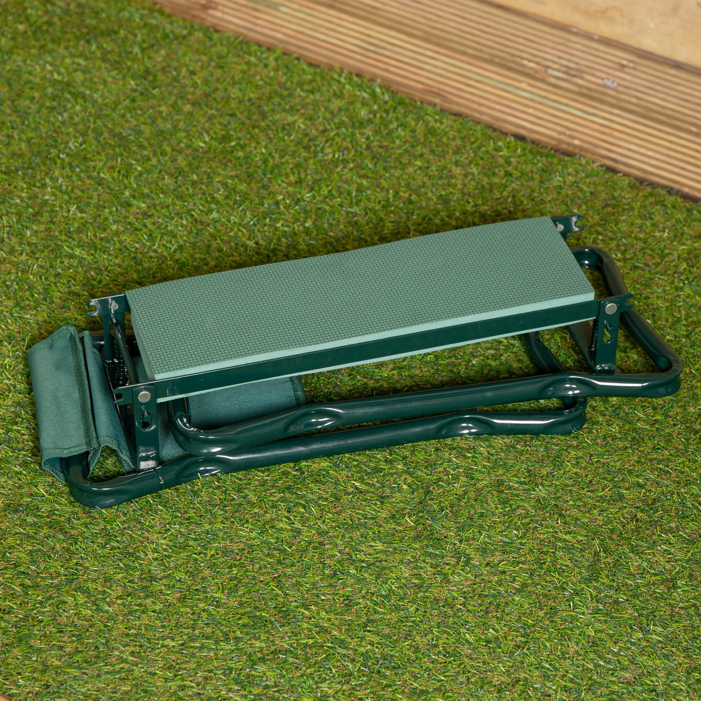 Green Garden Kneeling Pad with Chair and Detachable Tool Bag