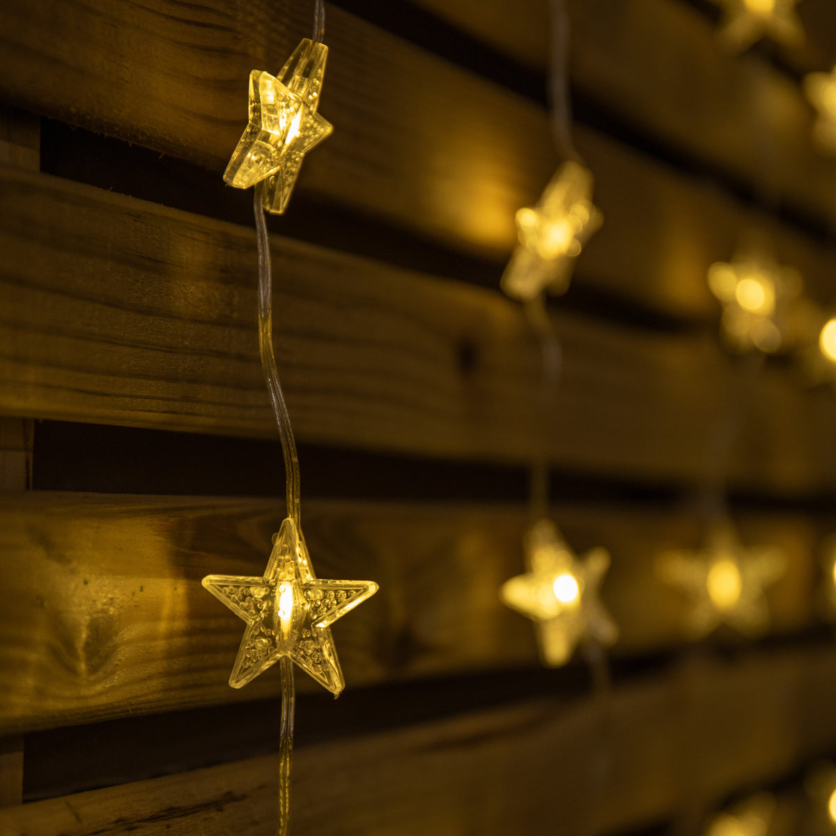 1.2 x 1.2m Light up Christmas Star Curtain Lights with 108 Warm White LEDs