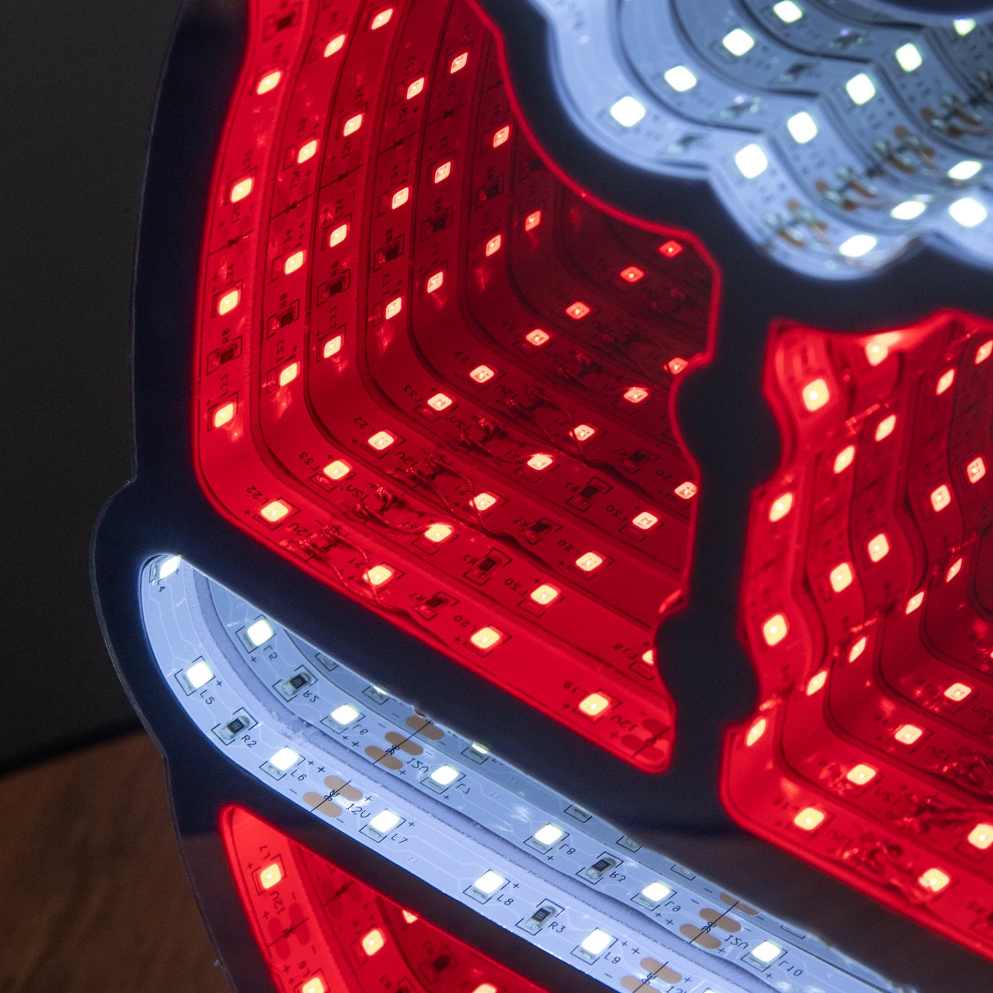 40cm Light up Waving Santa Infinity Light Christmas Decoration with Multi-Coloured LEDs