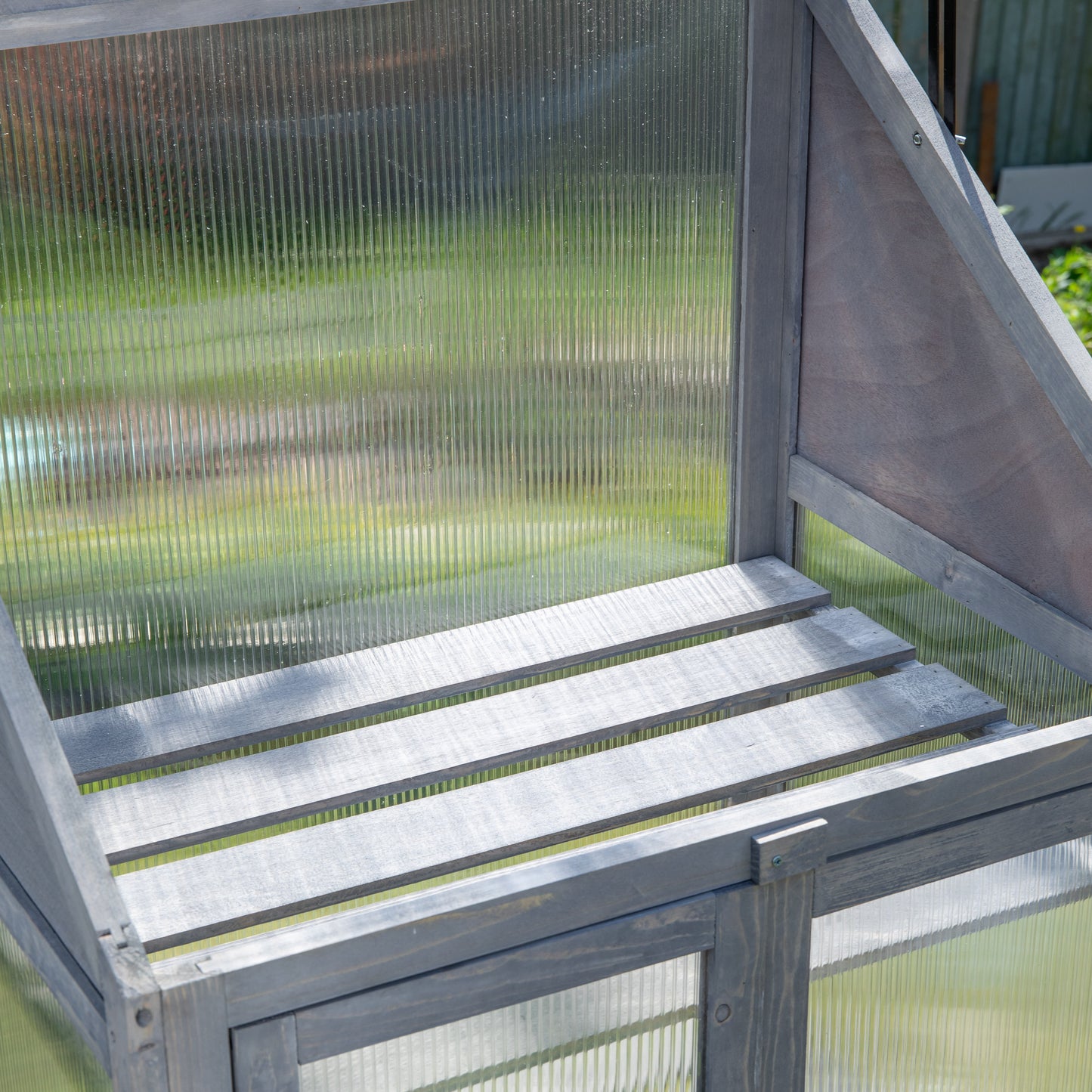 Samuel Alexander Wooden Mini Greenhouse Cold Frame - Small Greenhouse Grey H120 x W69 x D49cm