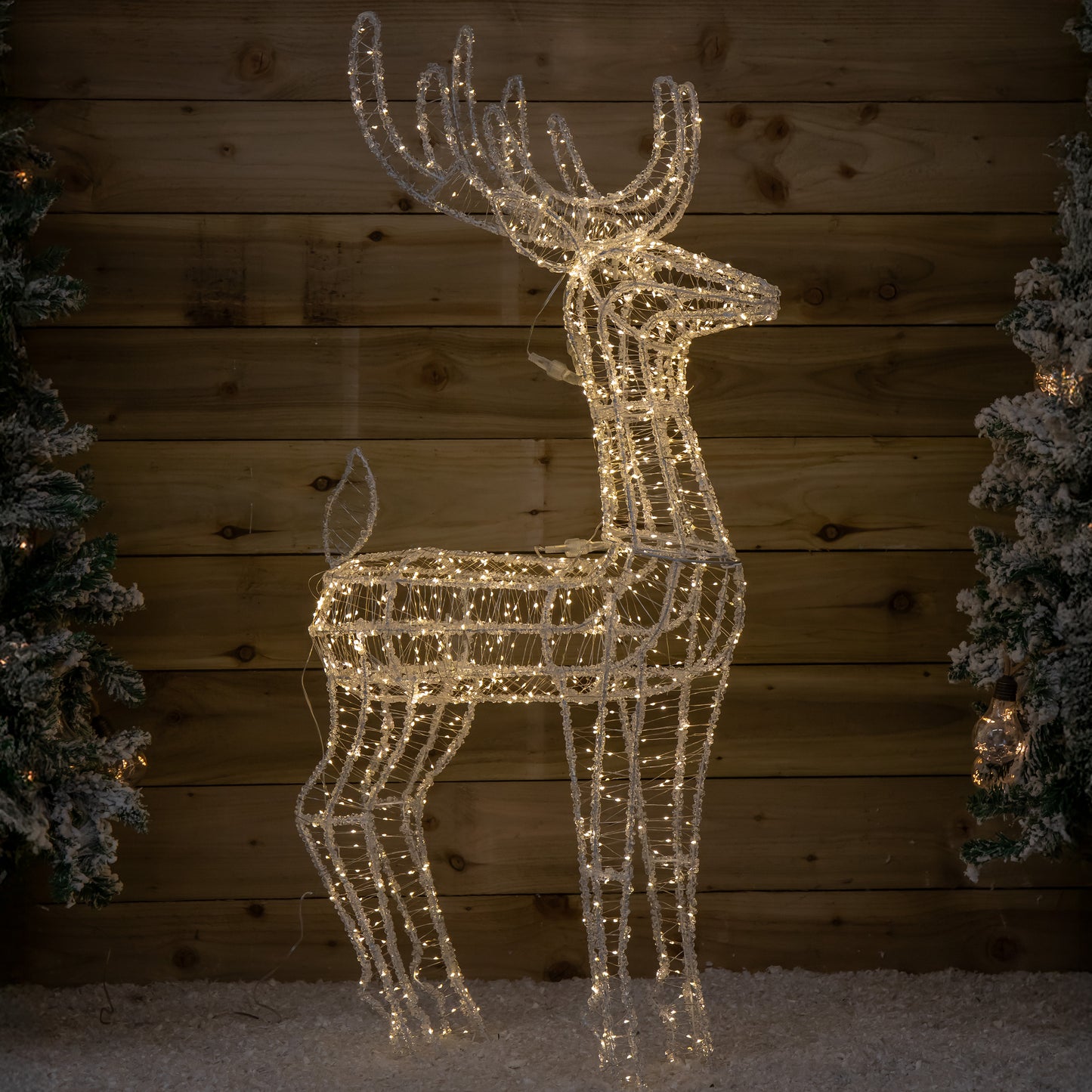 1.03m Light up Acrylic Christmas Reindeer Decoration with 1040 Warm White LEDs
