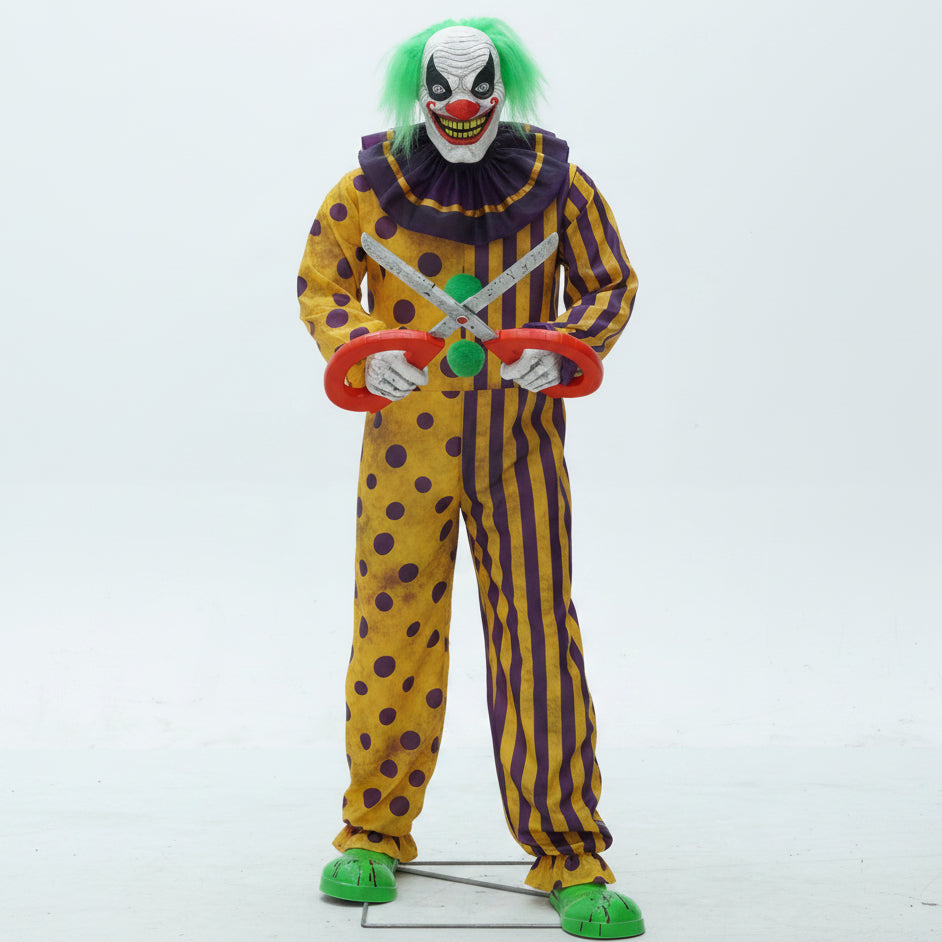 6ft Tall Animated Snippers The Clown Halloween Prop Decoration with LED Eyes