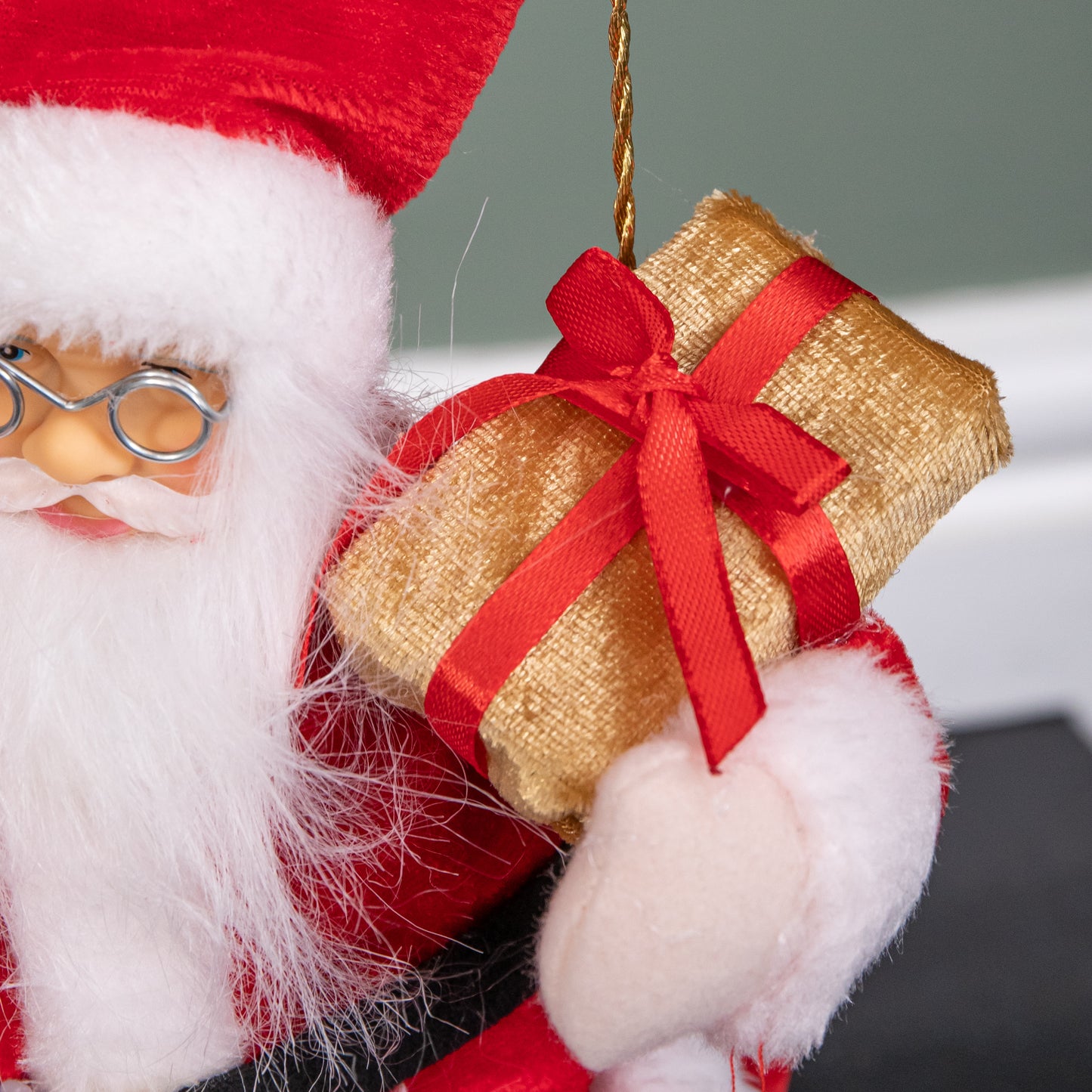 80cm Red and Green Santa's Hot Air Balloon Hanging Christmas Decoration