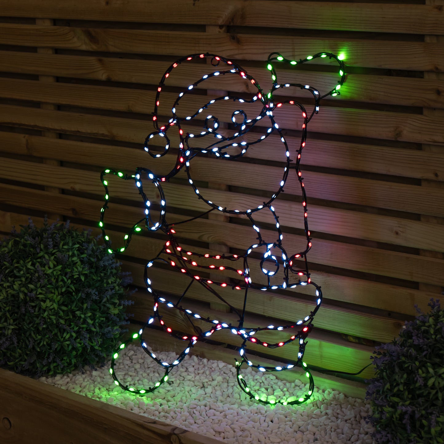60cm x 45cm Light up FlexiBrights Santa with 247 Multi-Coloured LEDs