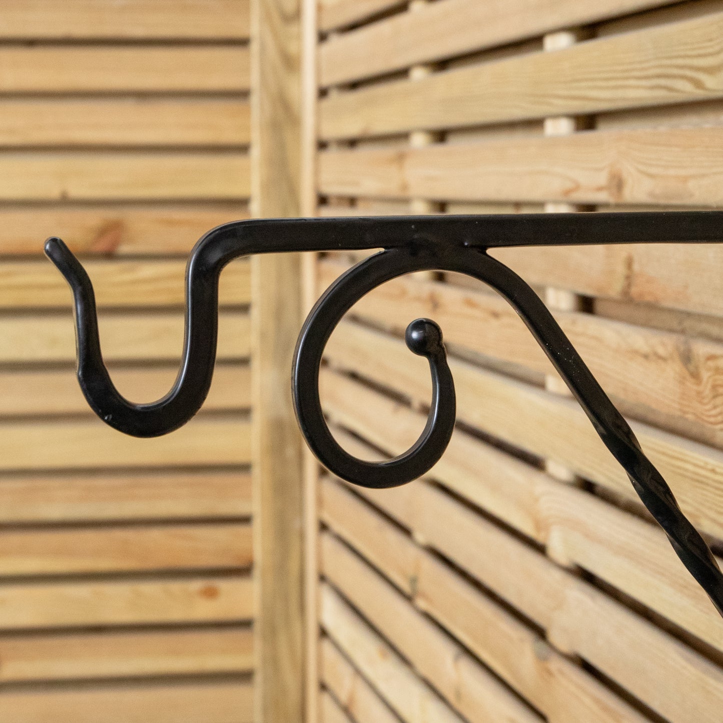 Tom Chambers Heavy Duty Handcrafted Metal 35cm Black Twisted Wall Bracket Hook For Garden Patio Hanging Basket Planter Bird Feeder