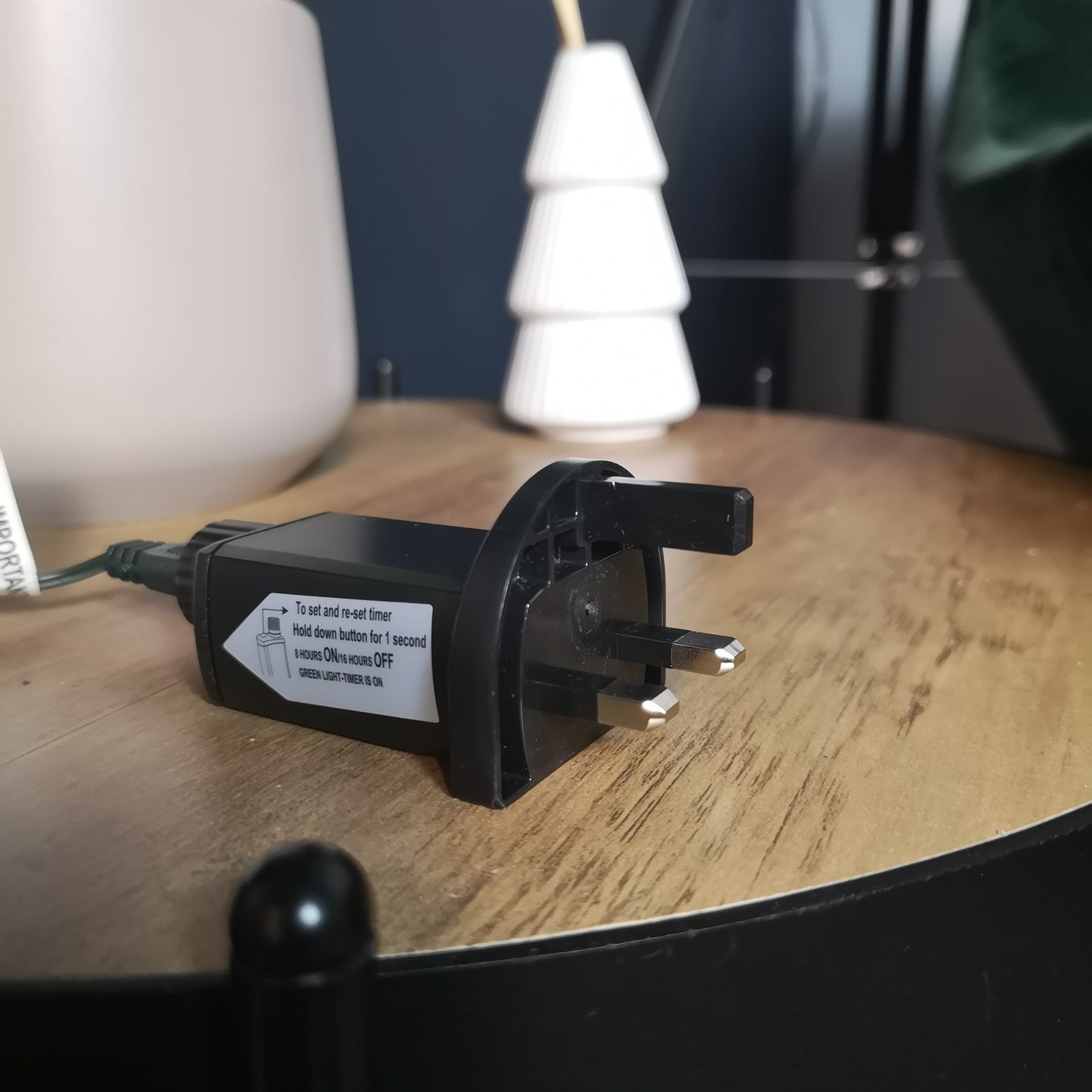 5.4m Warm White LEDs Green Garland Wire Light Christmas Decoration with Timer