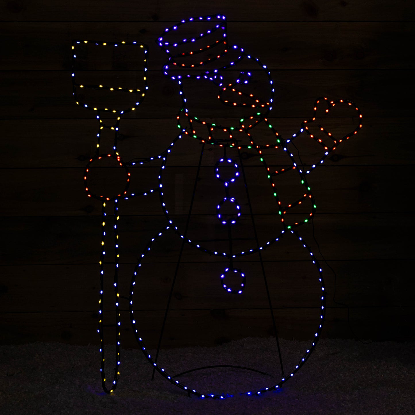 1m x 78cm Light up Standing Christmas Snowman with 390 Multi-Coloured LEDs