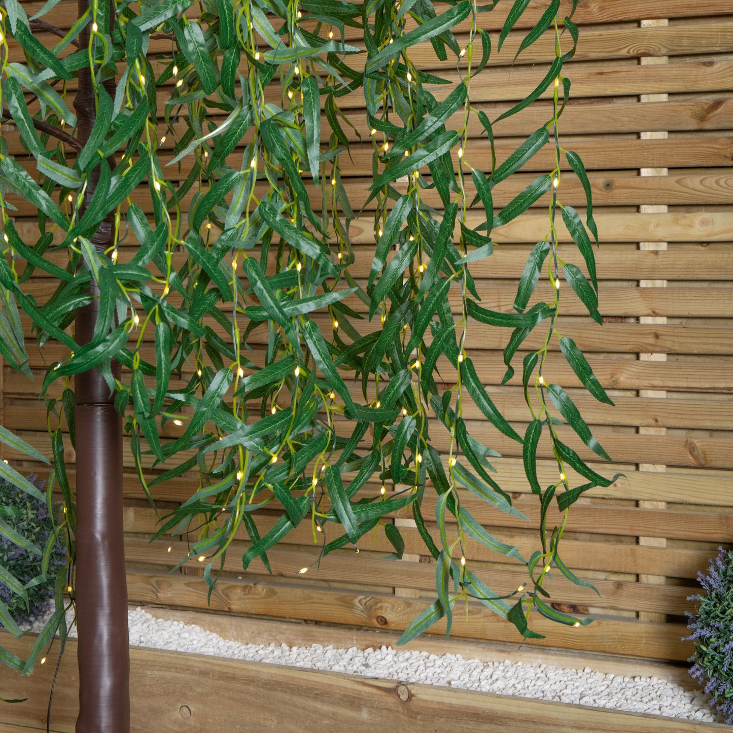 7ft (2.1m) Tall Light up Christmas Willow Tree with 384 Warm White LEDs