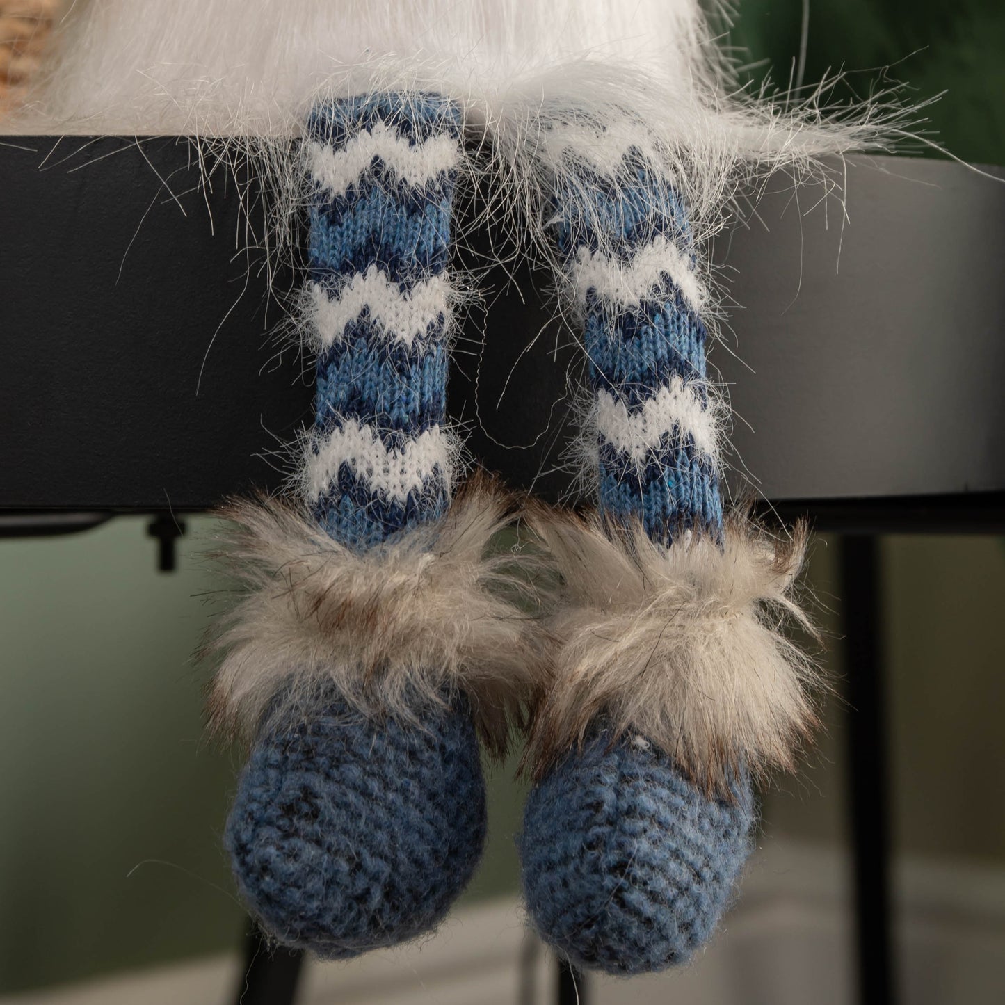 55cm Battery Operated Light up Blue Christmas Gonk with Dangly Legs & Snowflake Hat