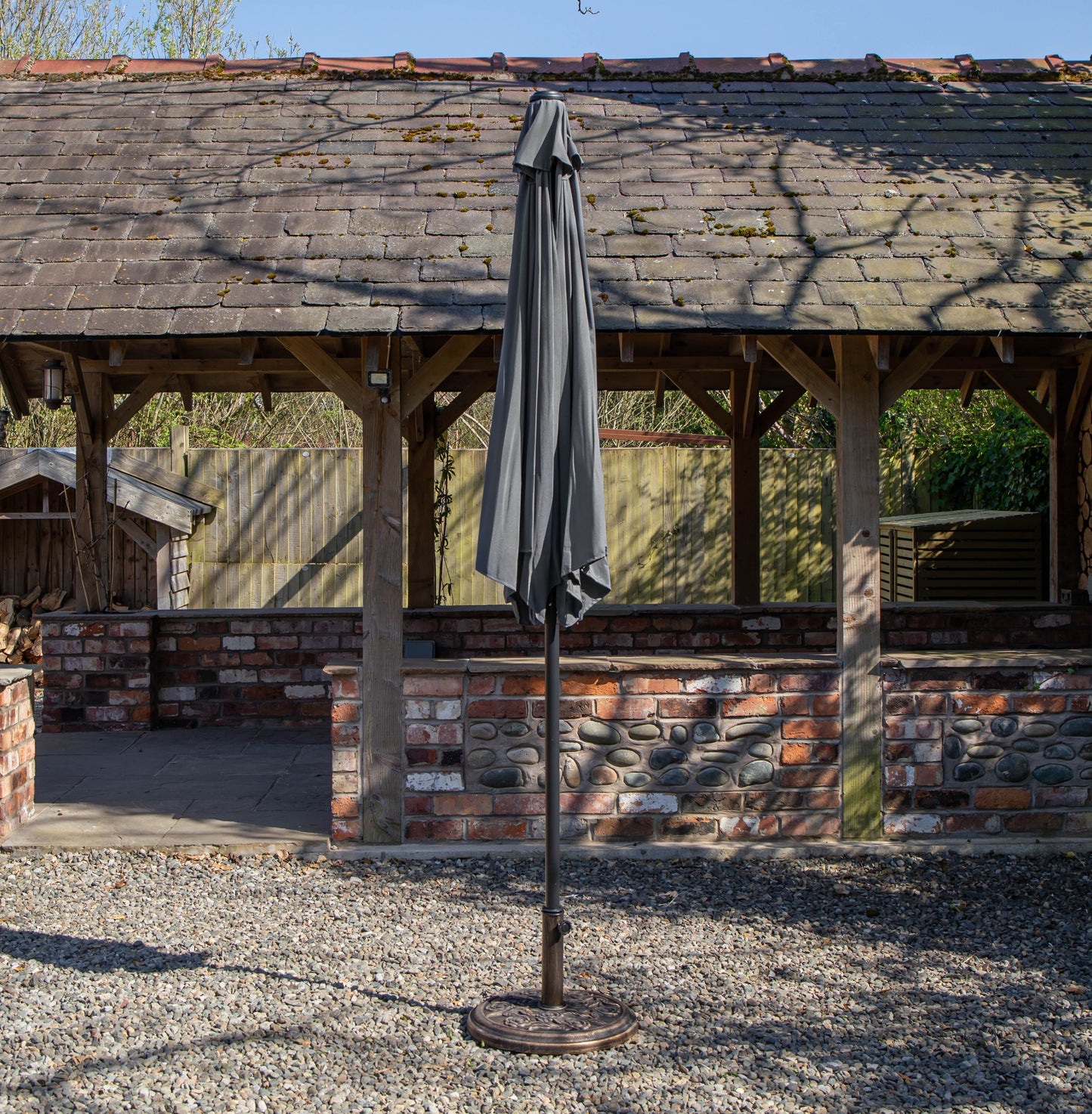 Samuel Alexander 2.7m Havana Garden Patio Parasol with Crank Handle in Grey