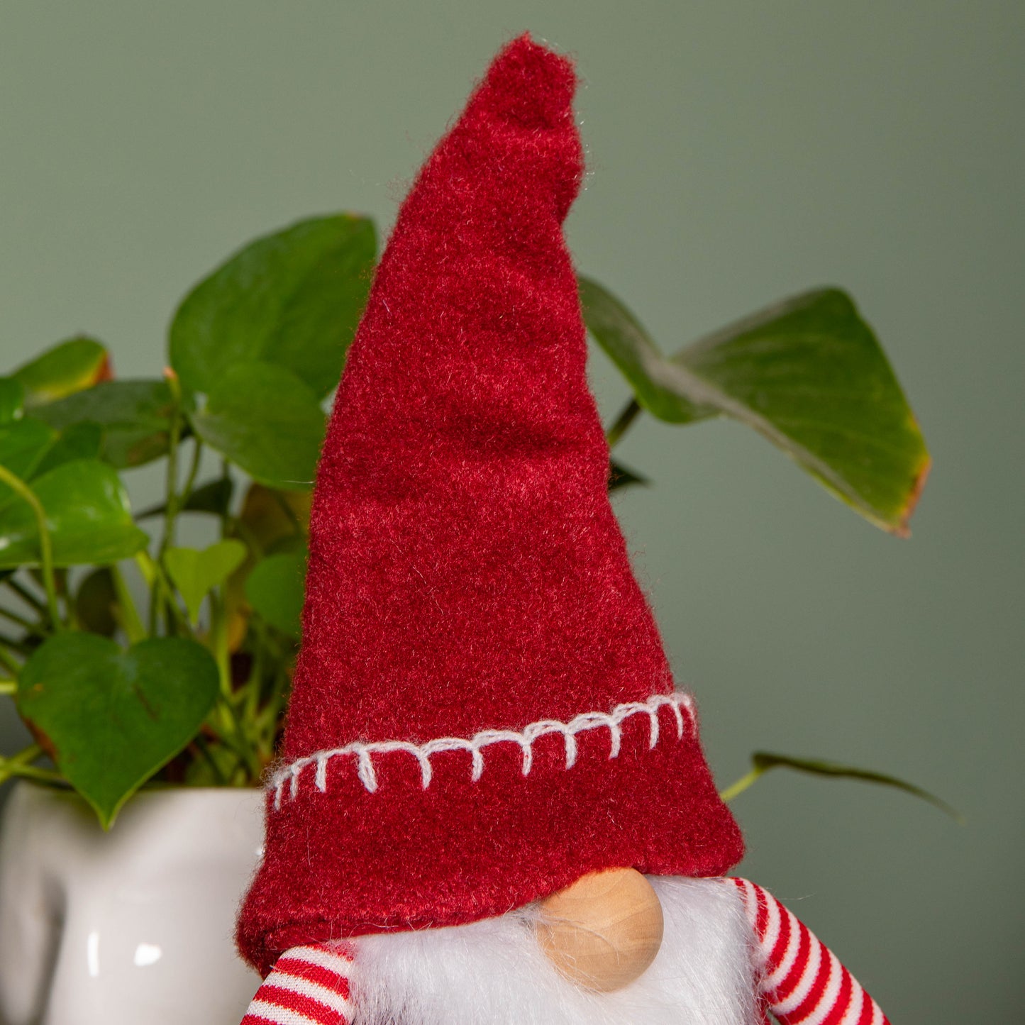 50cm Red and White Stripe Sitting Christmas Gonk Decoration with Dangly Legs