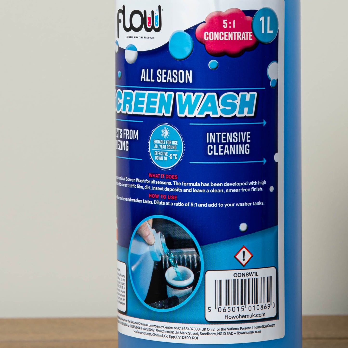 1 Litre All Season Smear Free Windscreen Wash Concentrate For all Vehicles