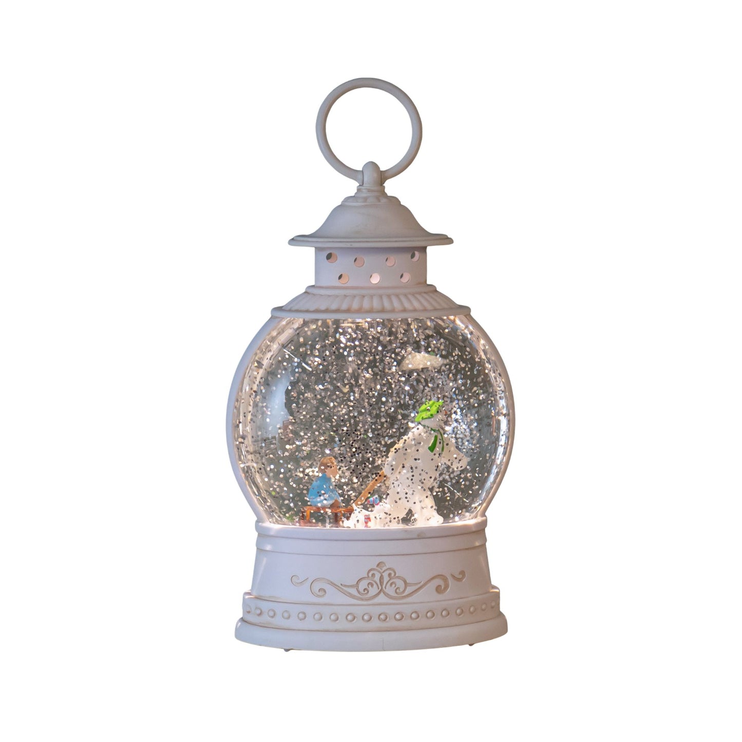 25cm Battery Operated Light up The Snowman and Snowdog Christmas Water Spinner with LEDs