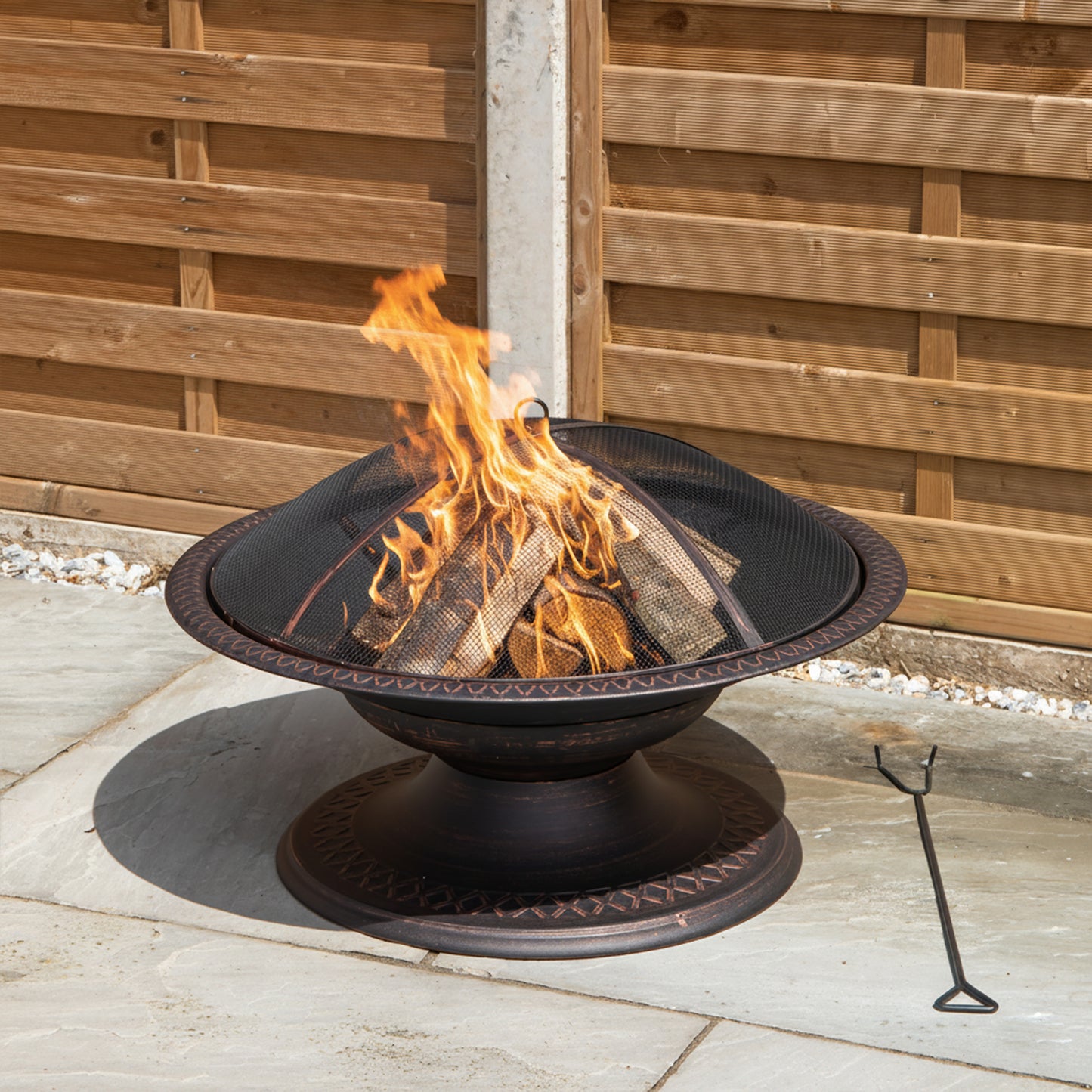 50cm Bronze Effect Steel Toscana Outdoor Garden Fire Pit
