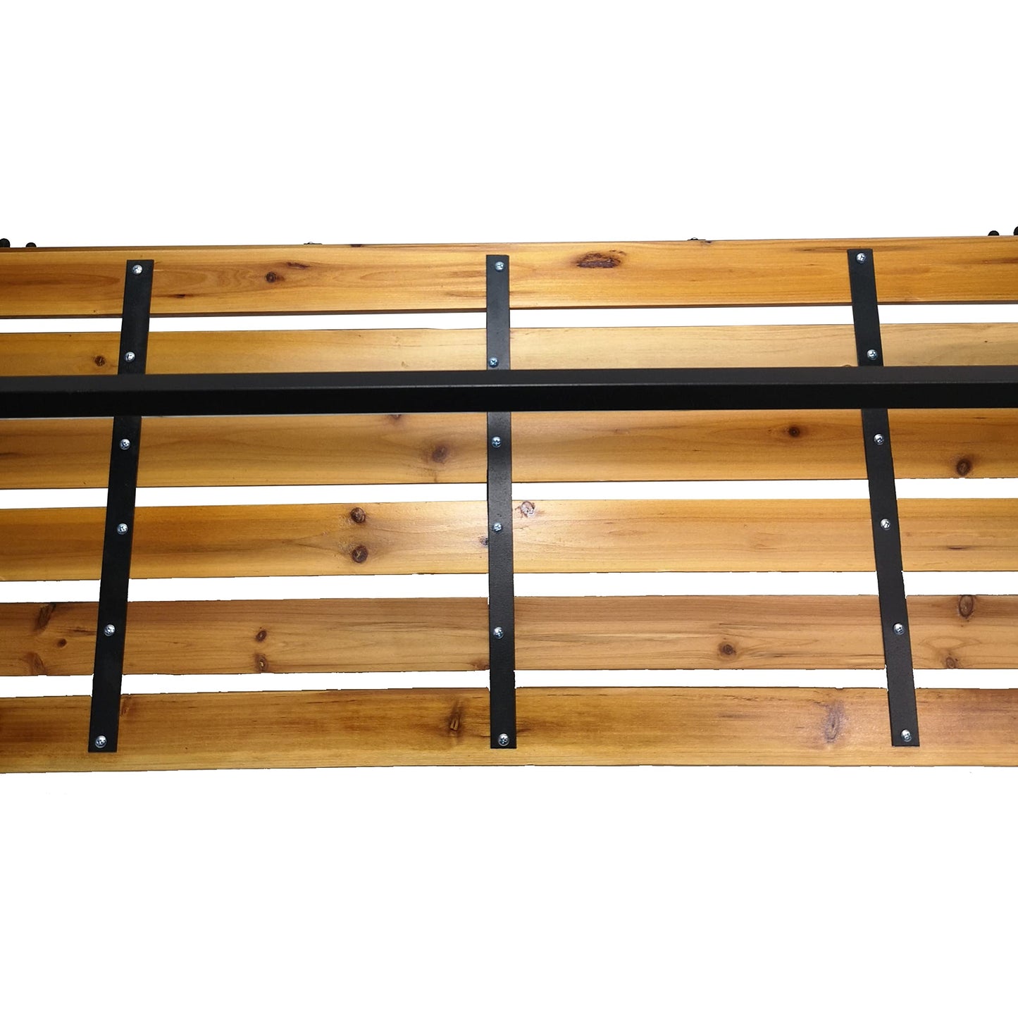 Factory Seconds: Kendal 2 Person Outdoor Modern Cross Design Metal Wooden Garden Patio Bench