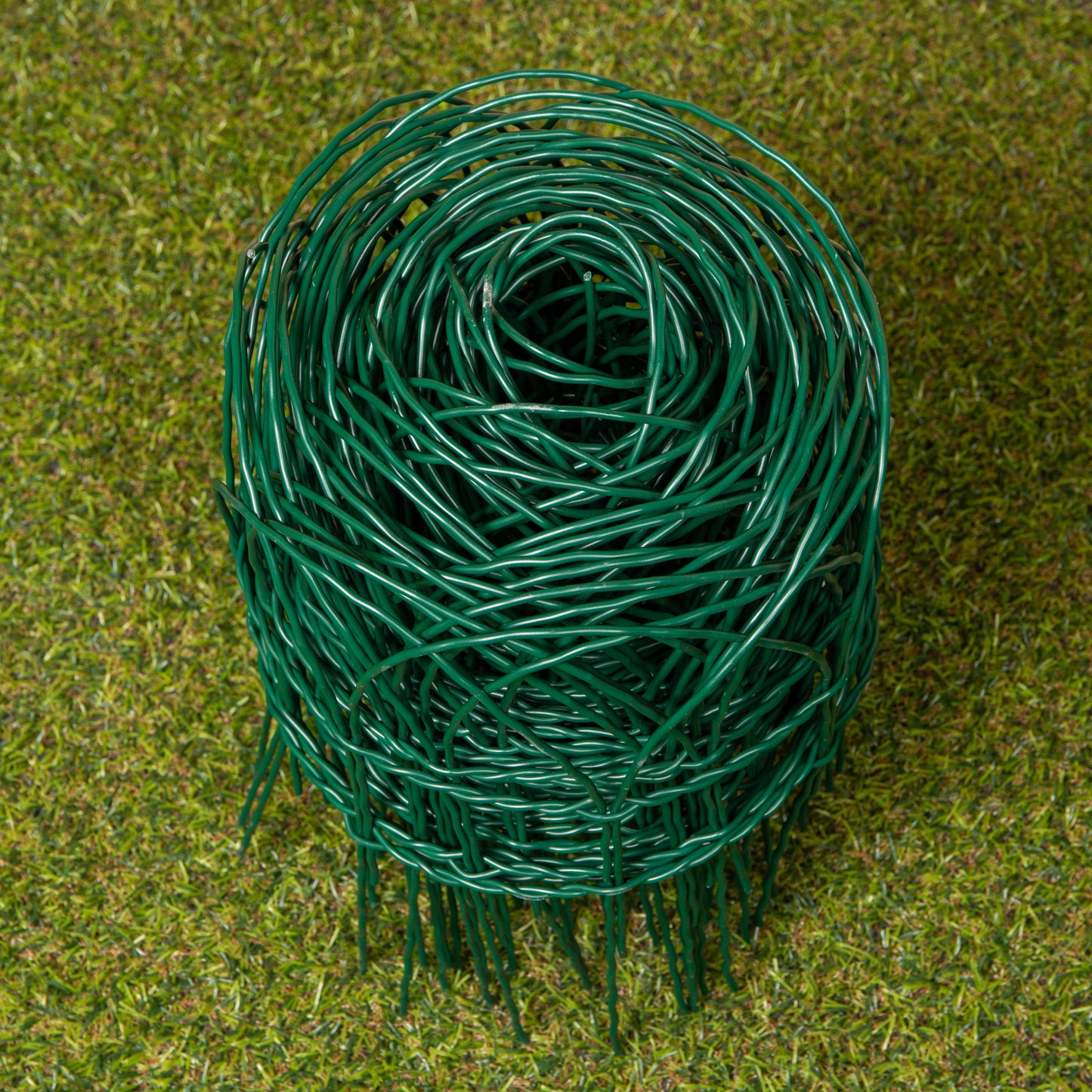 10m x 25cm Green PVC Coated Metal Garden Patio Border Fencing