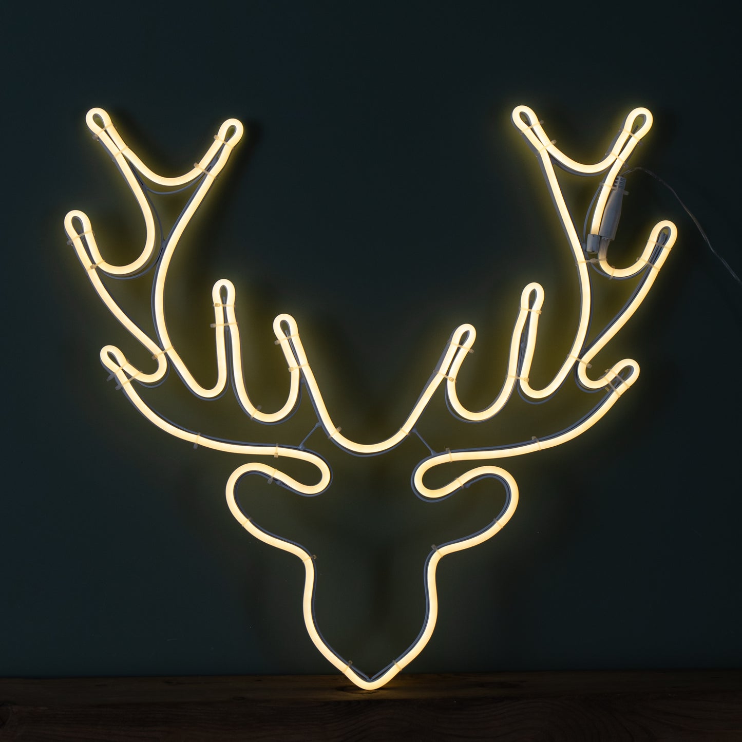 58cm Light up Neon Flex Christmas Reindeer Head with Warm White LEDs