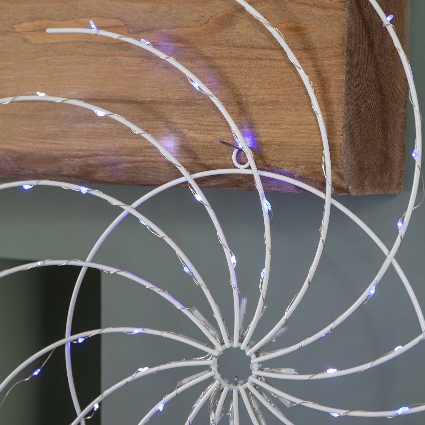 50cm Light up Christmas Catherine Wheel with 96 Blue and White LEDs