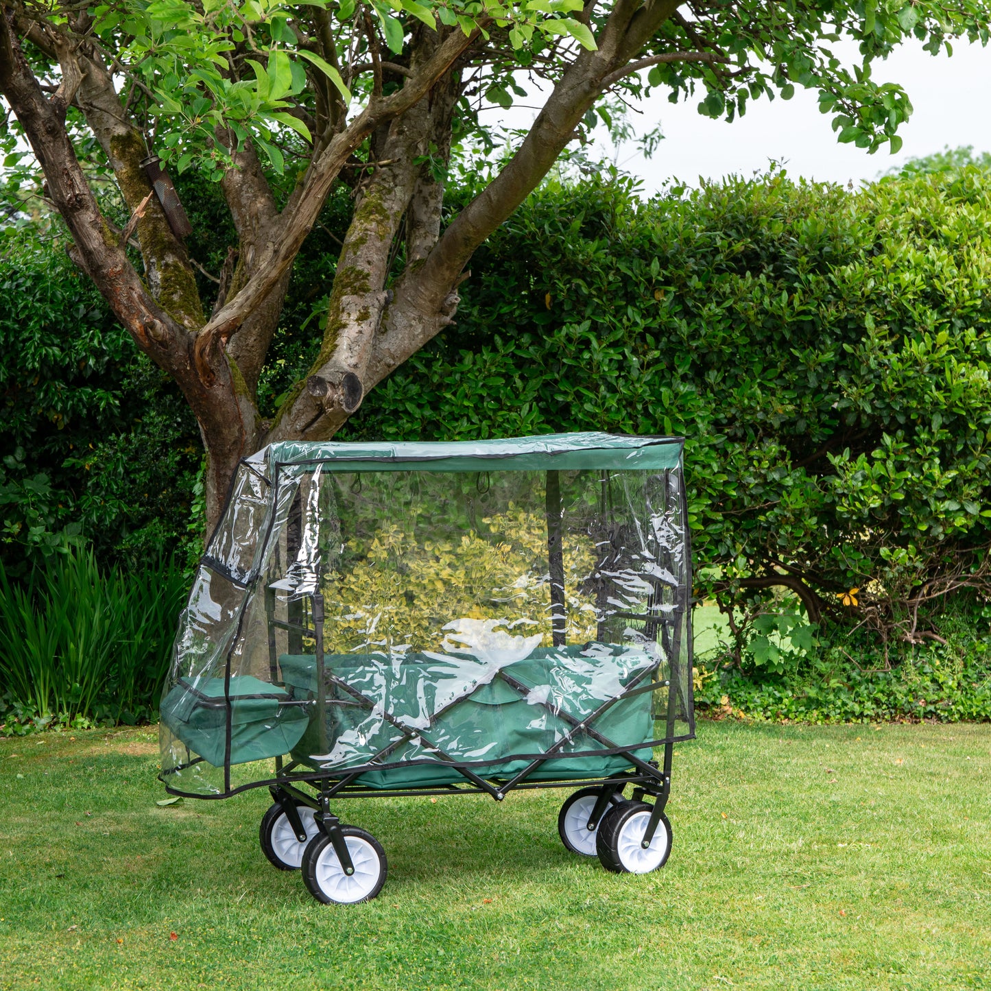 Folding Festival Camping Storage Trolley with Canopy & Waterproof Cover 100Kg capacity