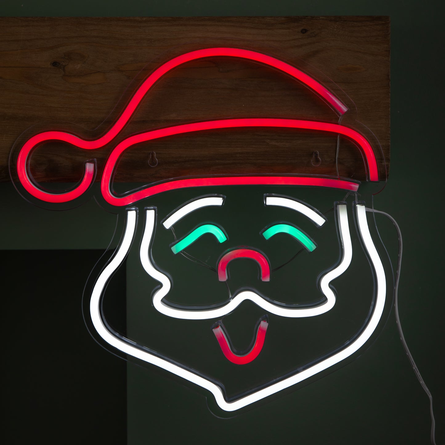 35cm USB Powered Light up Christmas Santa Multi-Coloured Neon Sign
