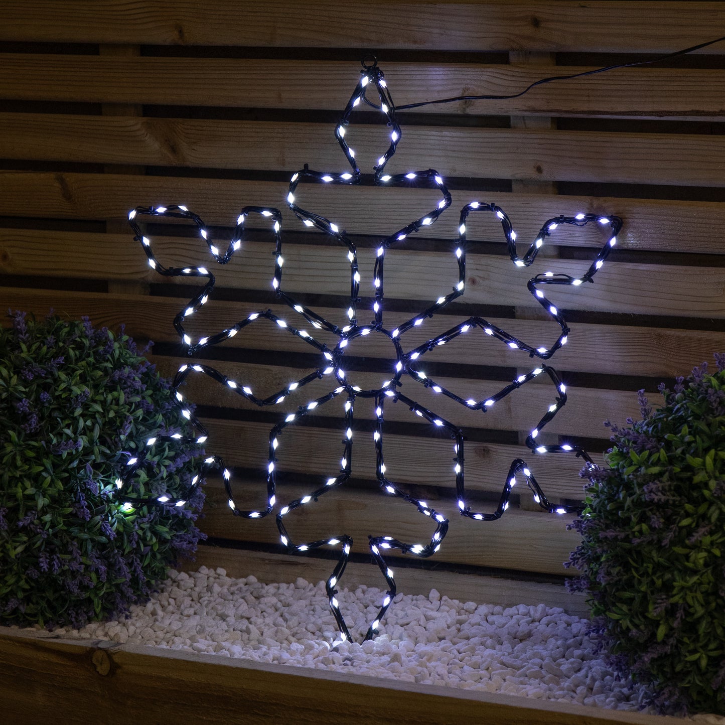 50cm x 44cm Light up FlexiBrights Christmas Snowflake with 165 White LEDs