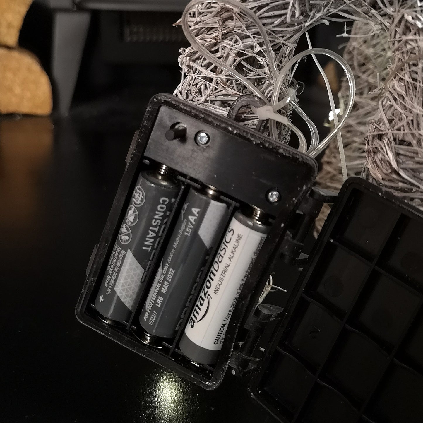 51cm Battery Operated Rattan Woven Blitzen Reindeer with Warm White LEDs