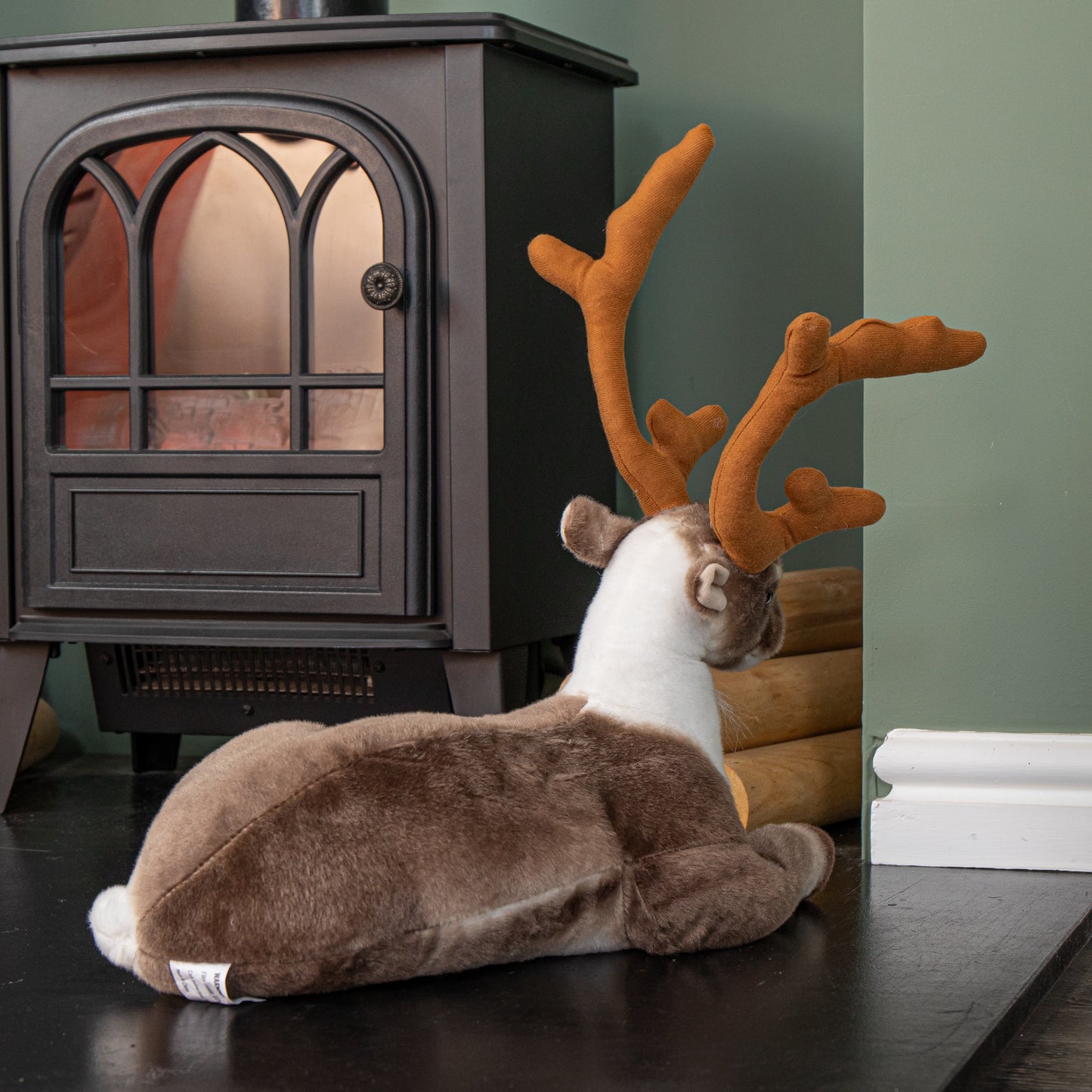 40cm Plush Soft Fabric Sitting Reindeer Christmas Cuddly Decoration