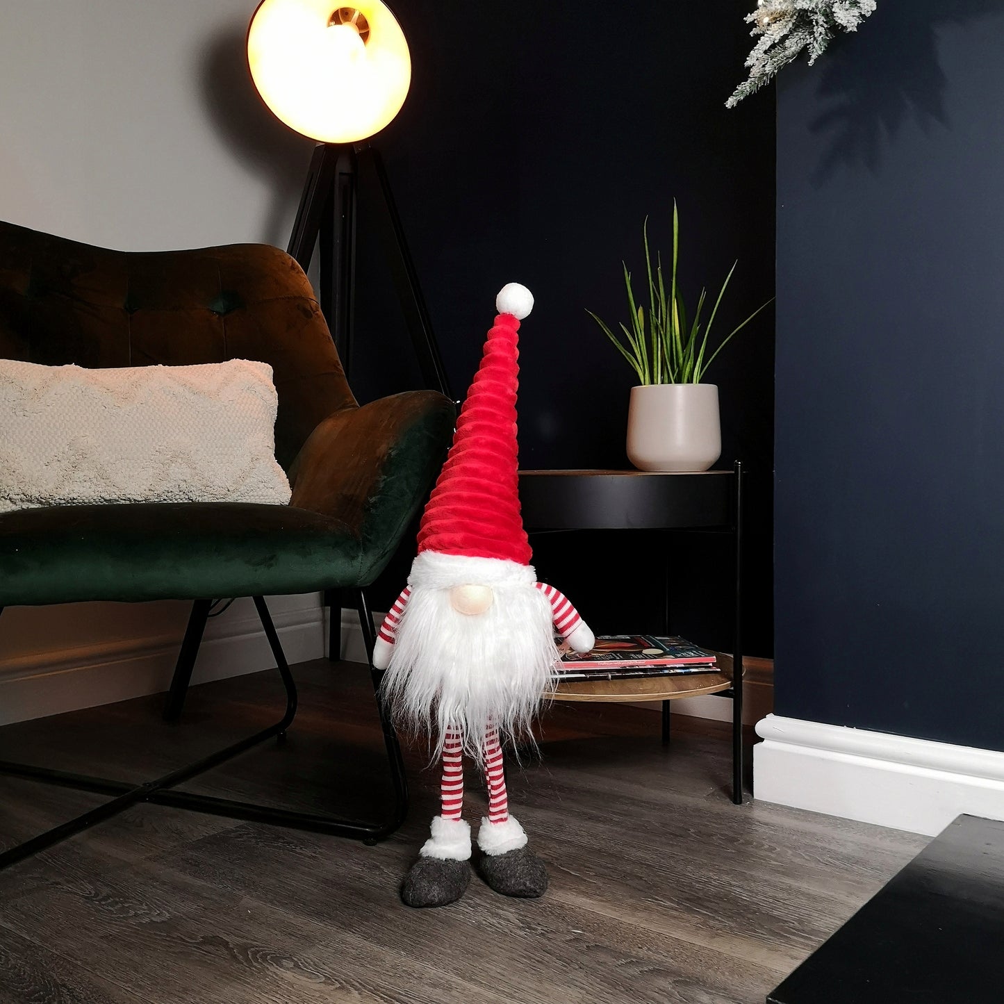 67cm Standing Plush Christmas Gonk with Grooved Hat in Red